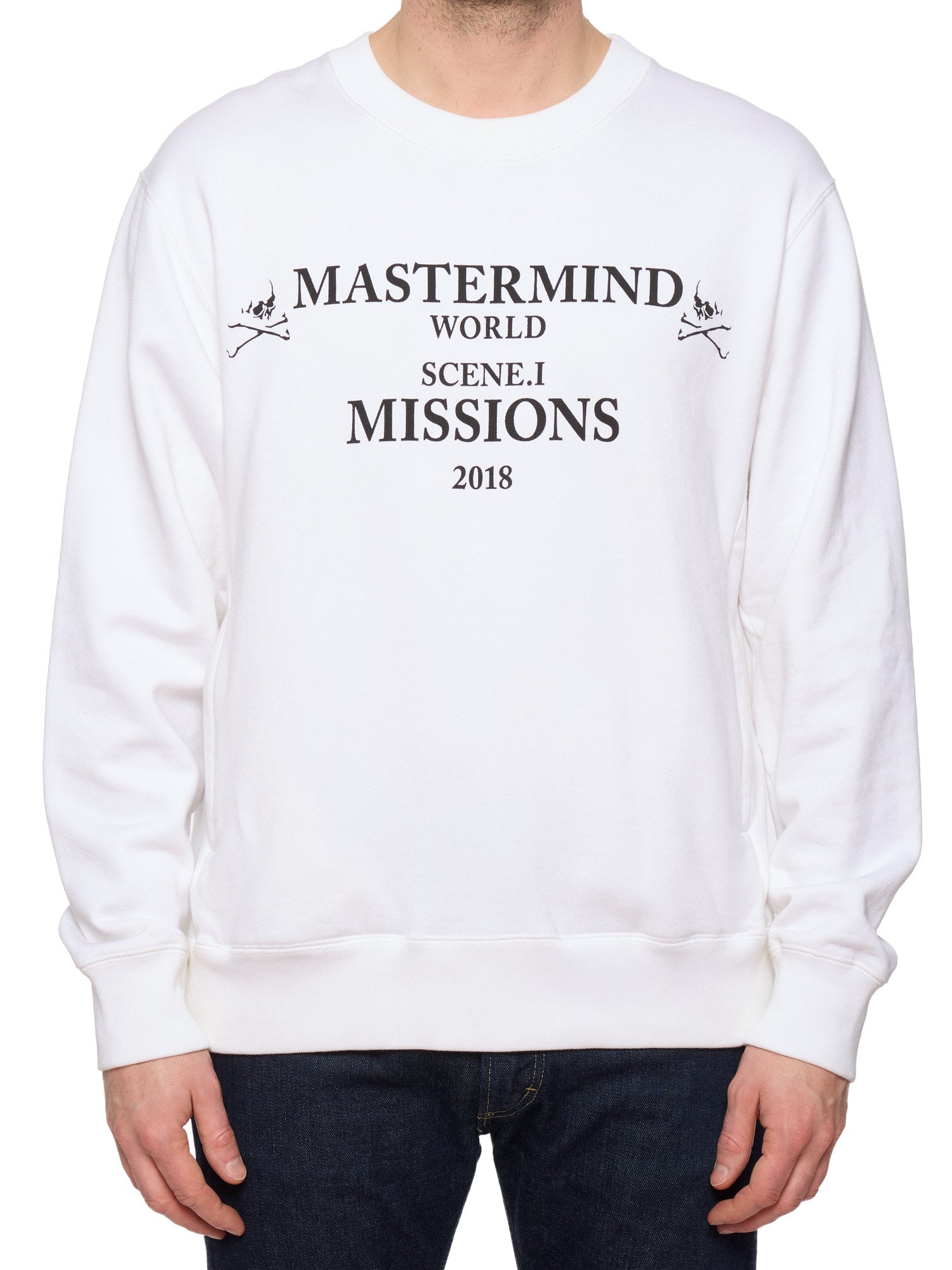 MASTERMIND WORLD Scene.I Missions White Crewneck Sweater