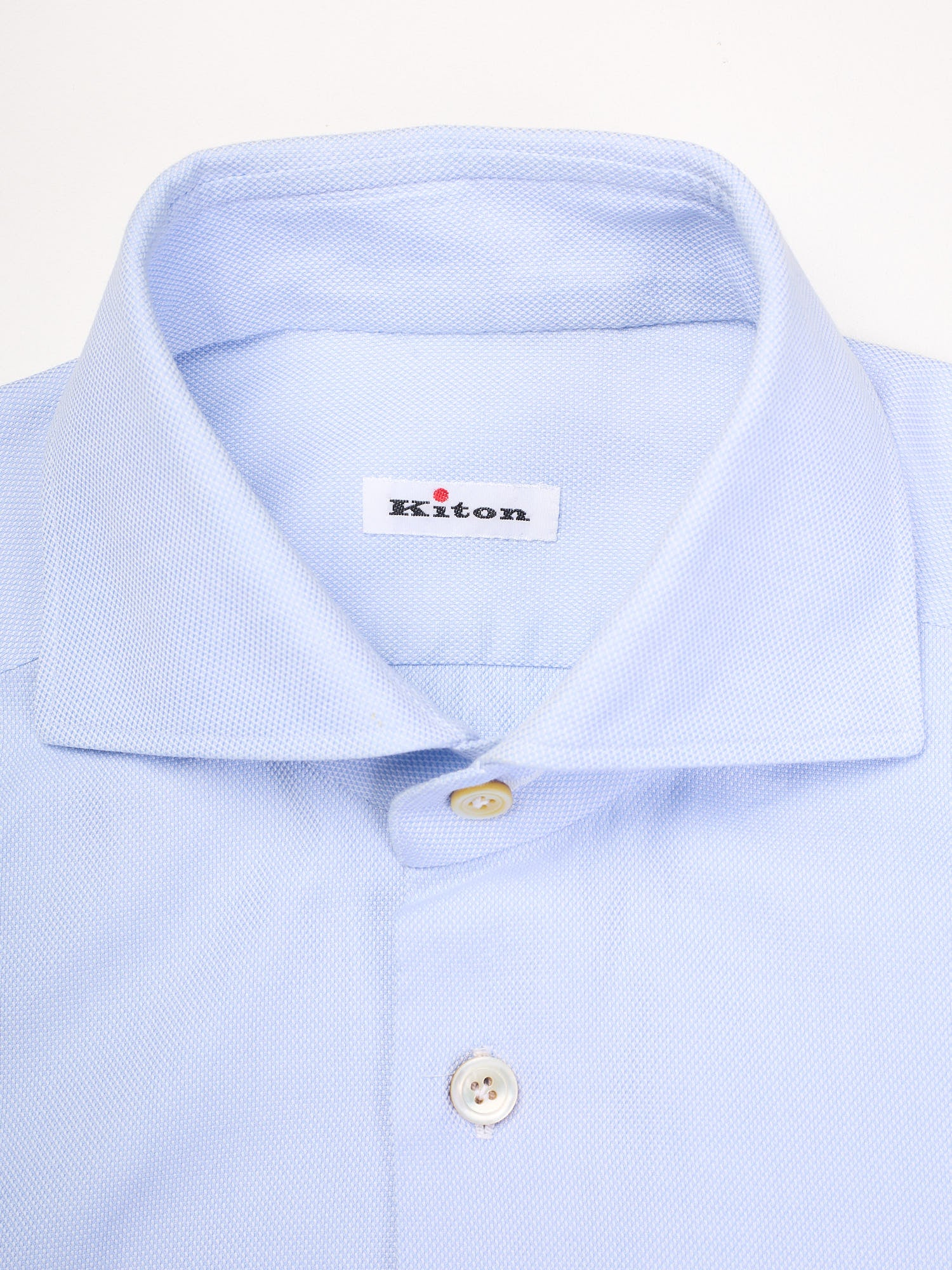 KITON Napoli Light Blue Oxford Cotton Dress Shirt EU 39 US 15.5