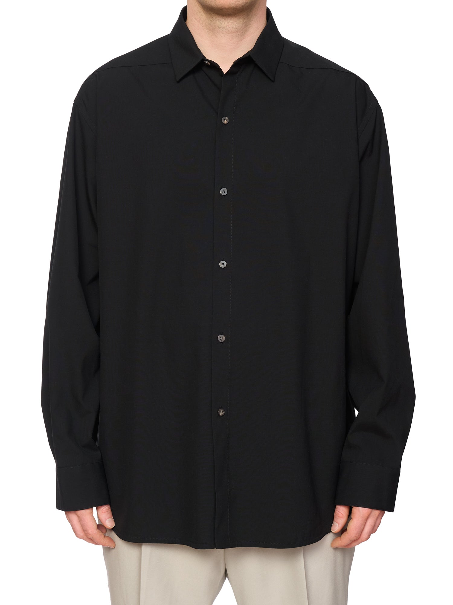 FEAR OF GOD Eternal Black Cotton Virgin Wool-Elastane Shirt NEW US L