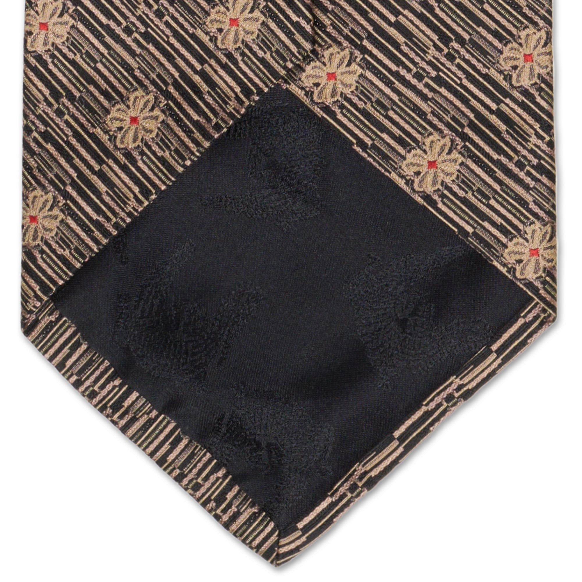 KIESELSTEIN-CORD Handmade Black Floral Design Silk Tie KIESELSTEIN-CORD