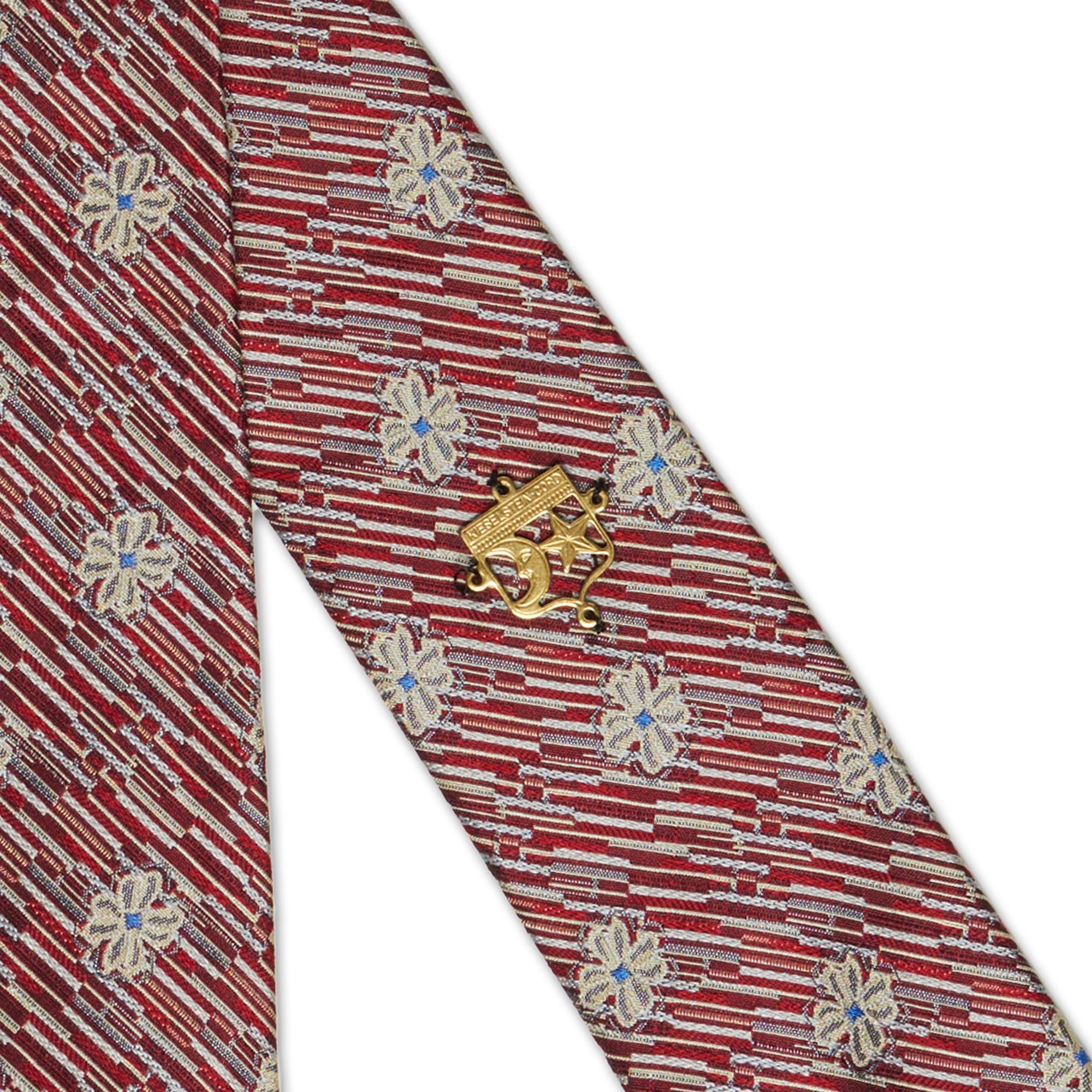 KIESELSTEIN-CORD Handmade Red Floral Design Silk Tie KIESELSTEIN-CORD