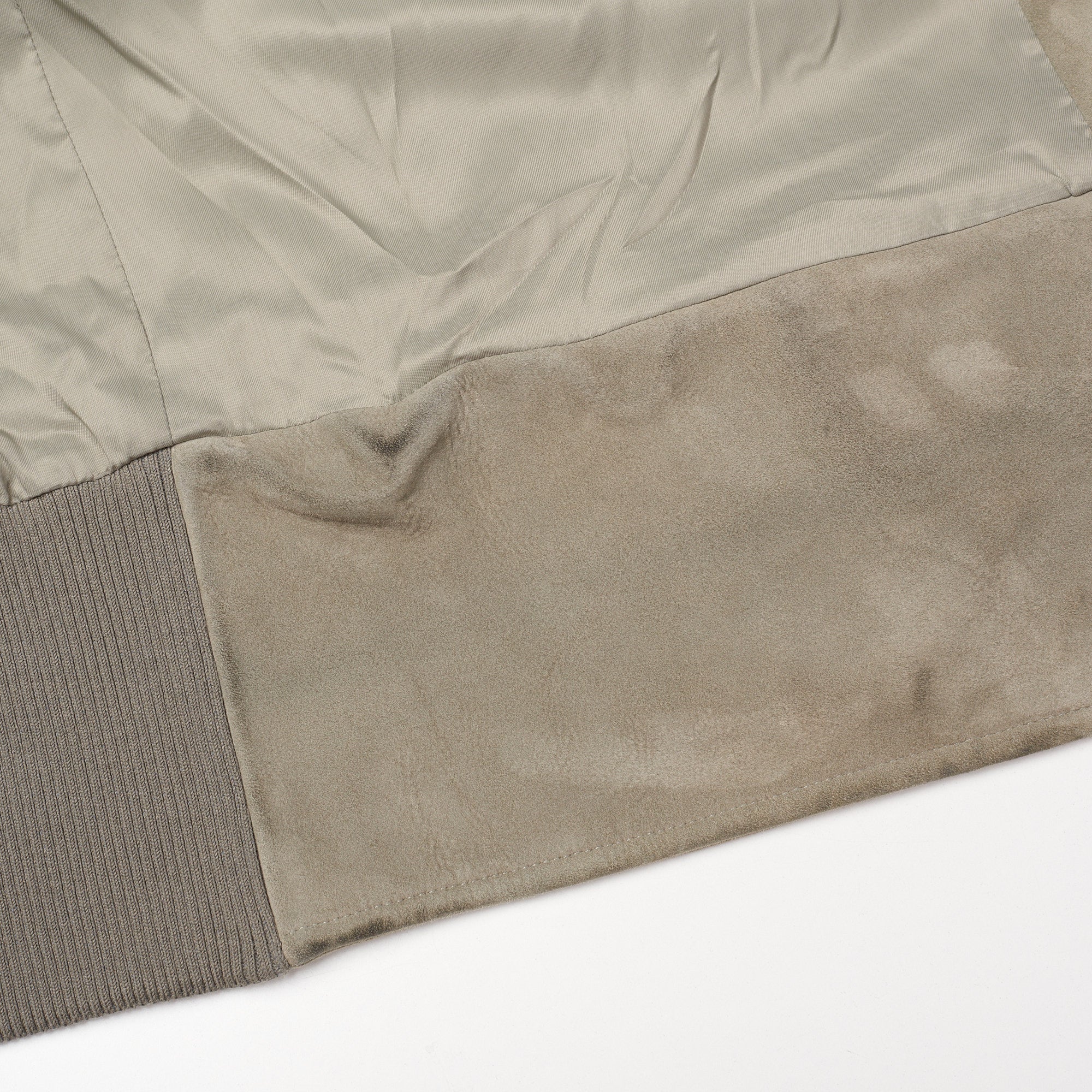 BOTTEGA VENETA Gray Suede Leather Flight Bomber Jacket EU 50 US M BOTTEGA VENETA