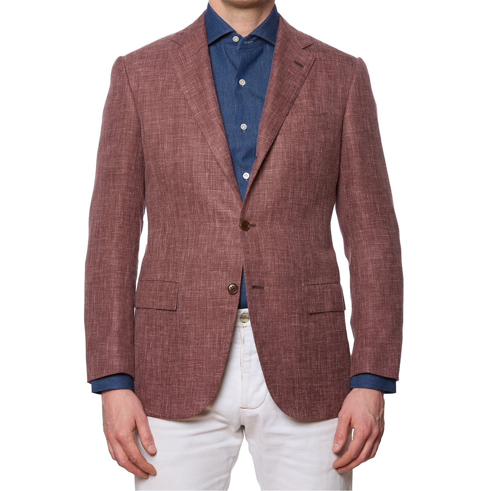 KITON Napoli for VANNUCCI Mauve Cashmere-Linen-Silk Jacket EU 50 NEW US 40