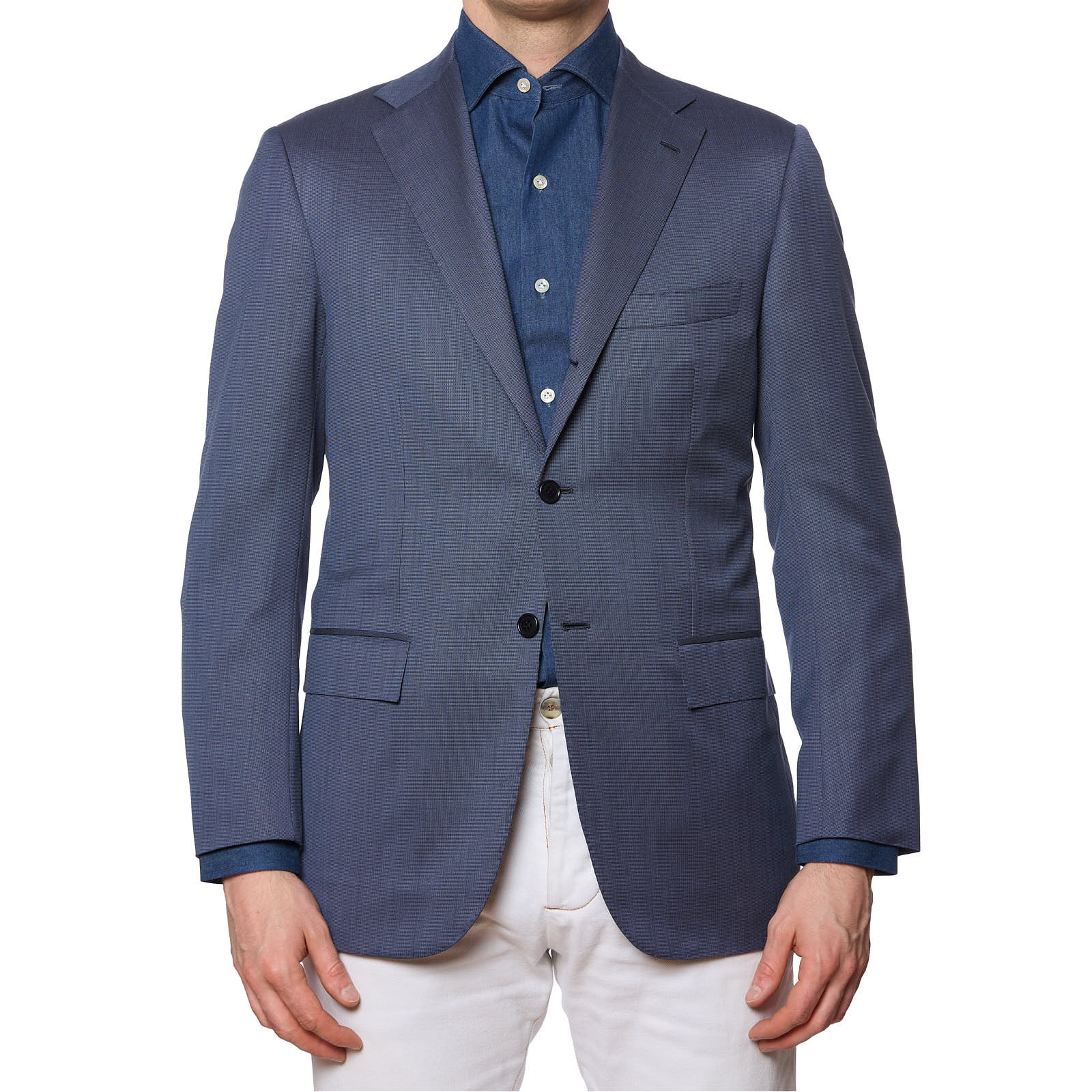 KITON Napoli for VANNUCCI Handmade Blue Wool Jacket EU 50 NEW US 40