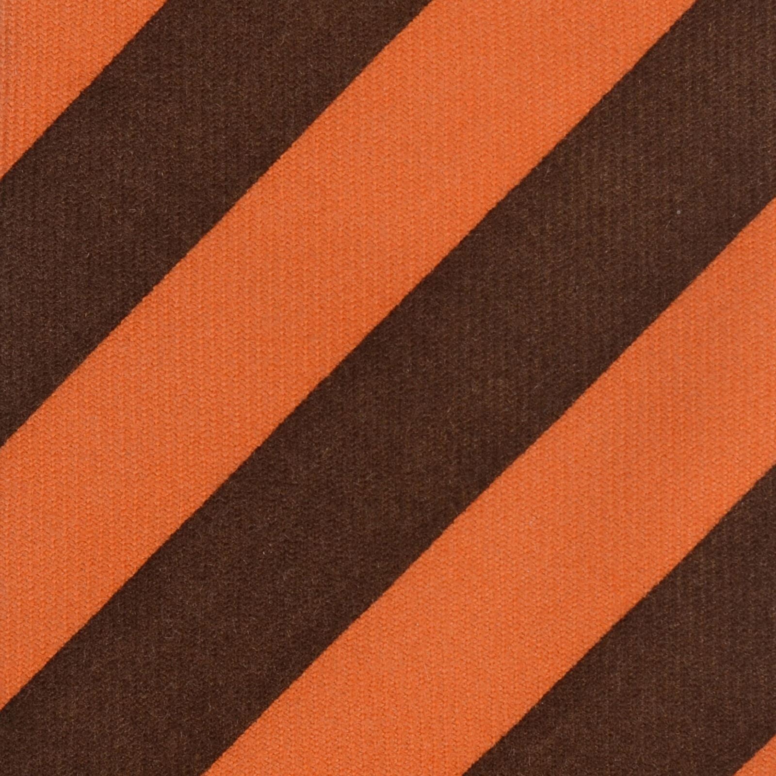 KITON Napoli Hand-Made Seven Fold Brown-Orange Striped Cashmere Tie NEW