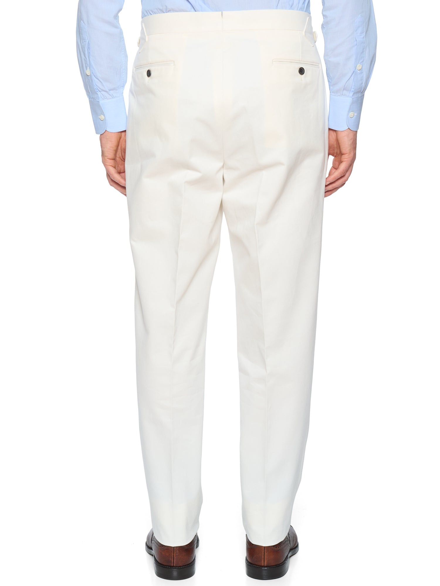 Gabor KIT BLAKE "Grant" Cream Cotton Pleated Trousers