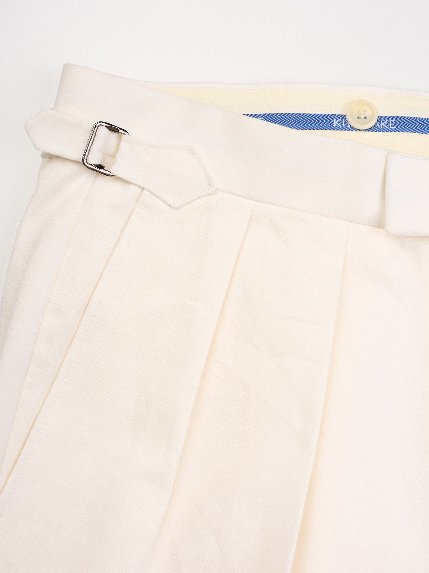 Gabor KIT BLAKE "Grant" Cream Cotton Pleated Trousers