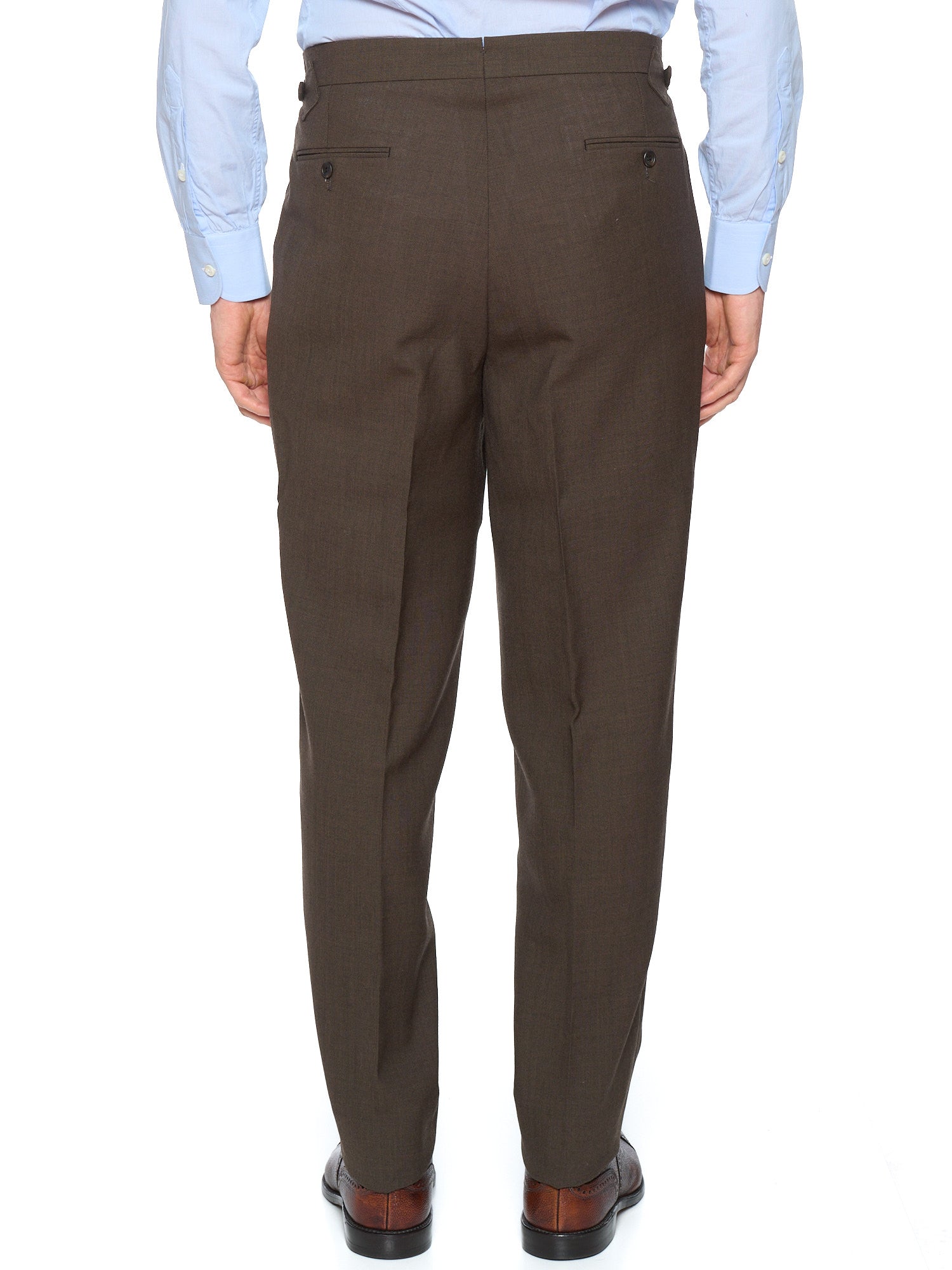 Gabor KIT BLAKE "Grant" Dark Brown Fresco Wool Pleated Trousers