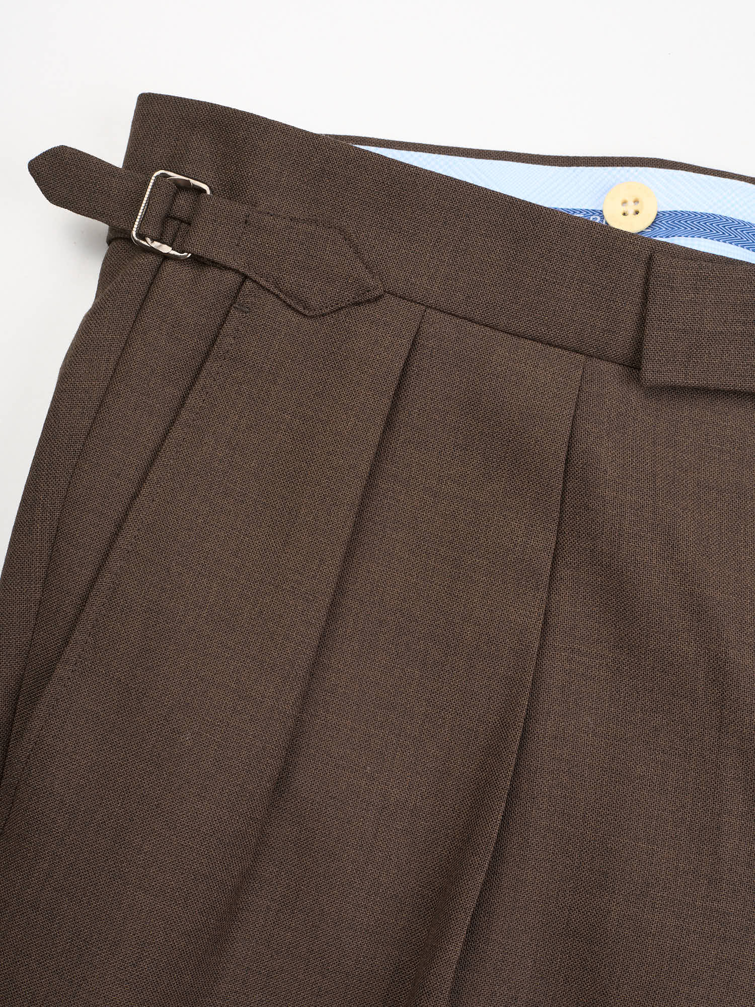 Gabor KIT BLAKE "Grant" Dark Brown Fresco Wool Pleated Trousers