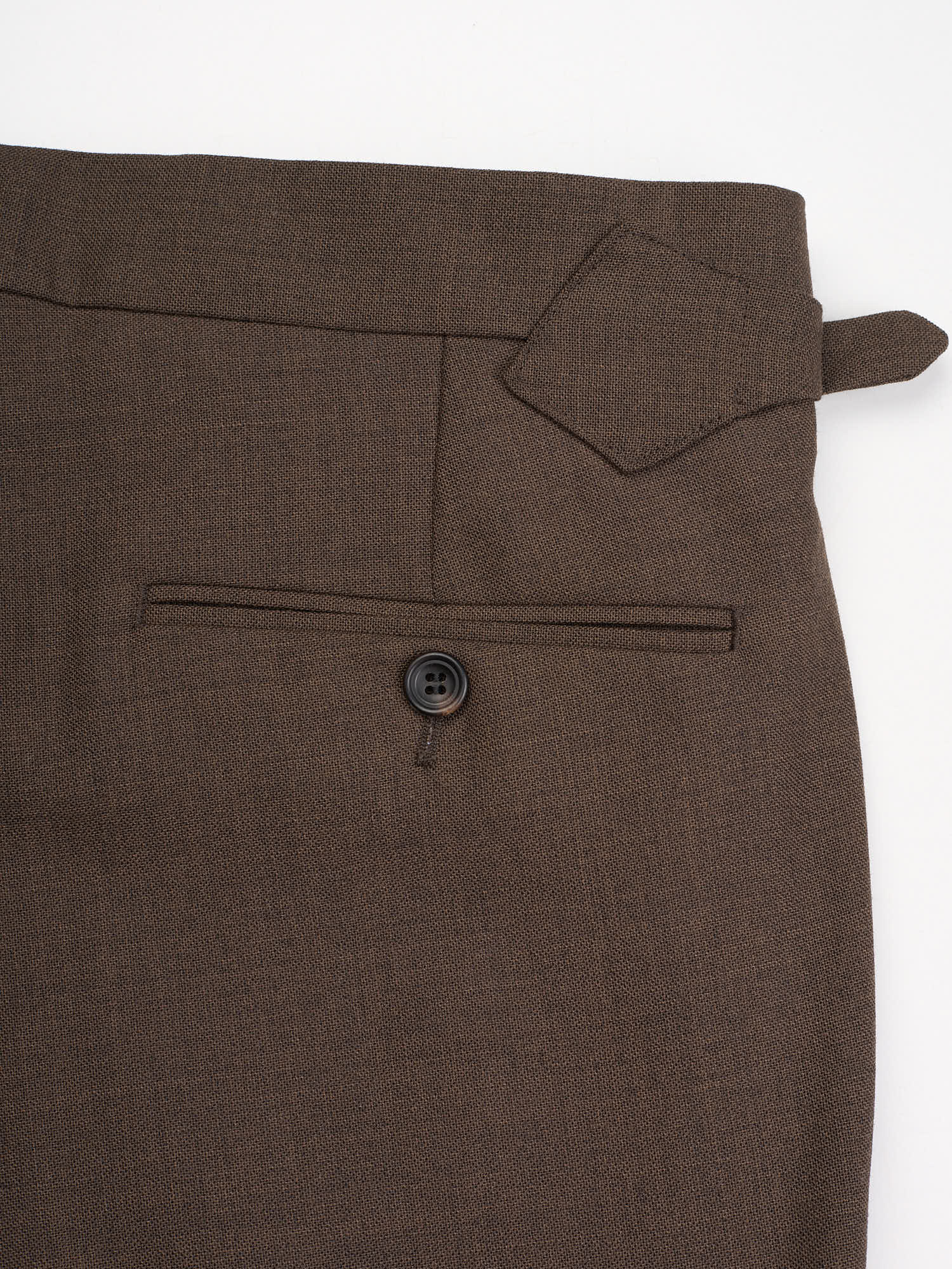 Gabor KIT BLAKE "Grant" Dark Brown Fresco Wool Pleated Trousers