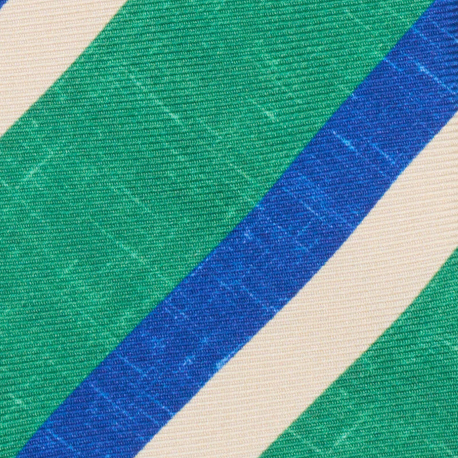 KITON Green-Beige-Blue Diagonal Striped Seven Fold Silk Tie NEW