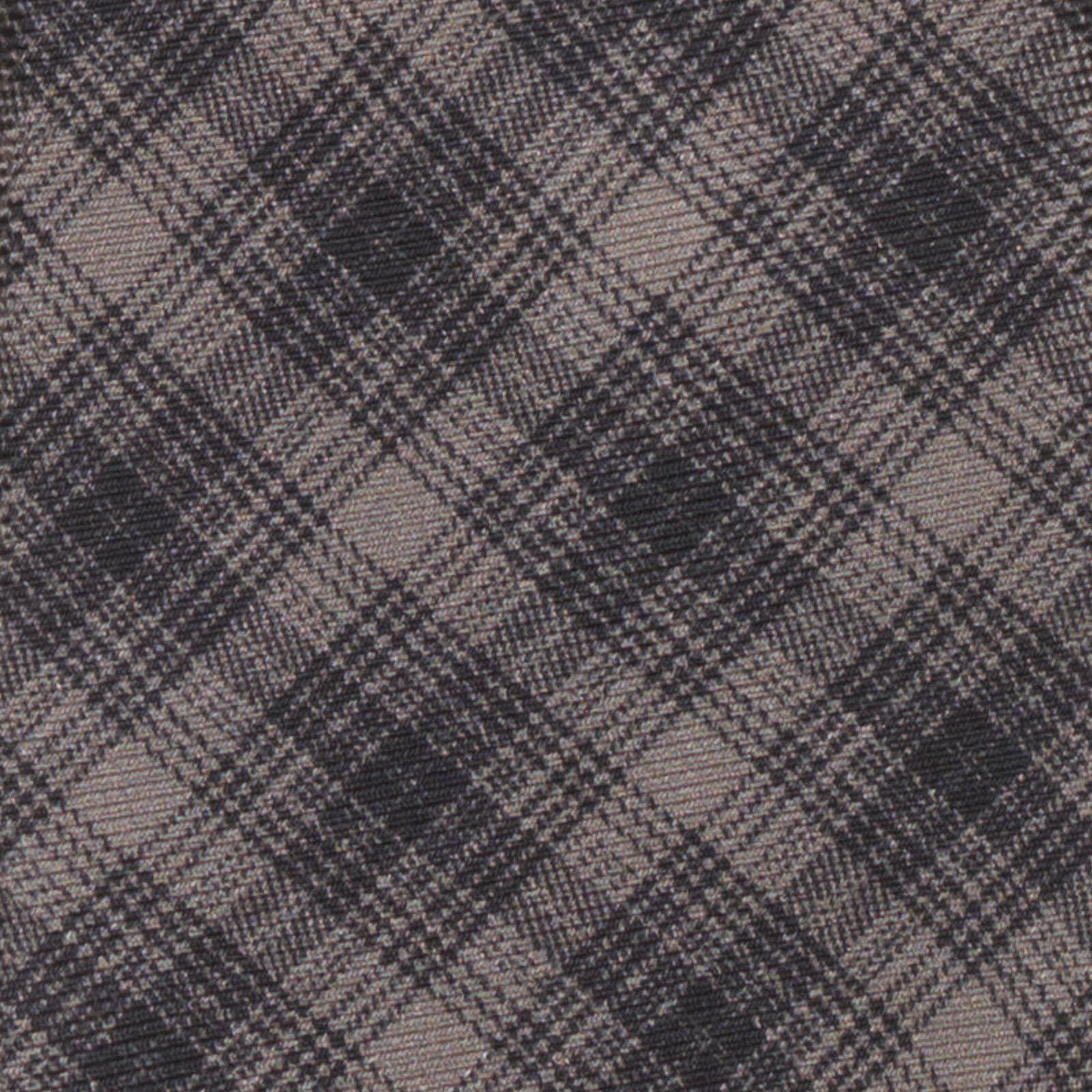 KITON Dark Gray Plaid Seven Fold Silk Tie NEW