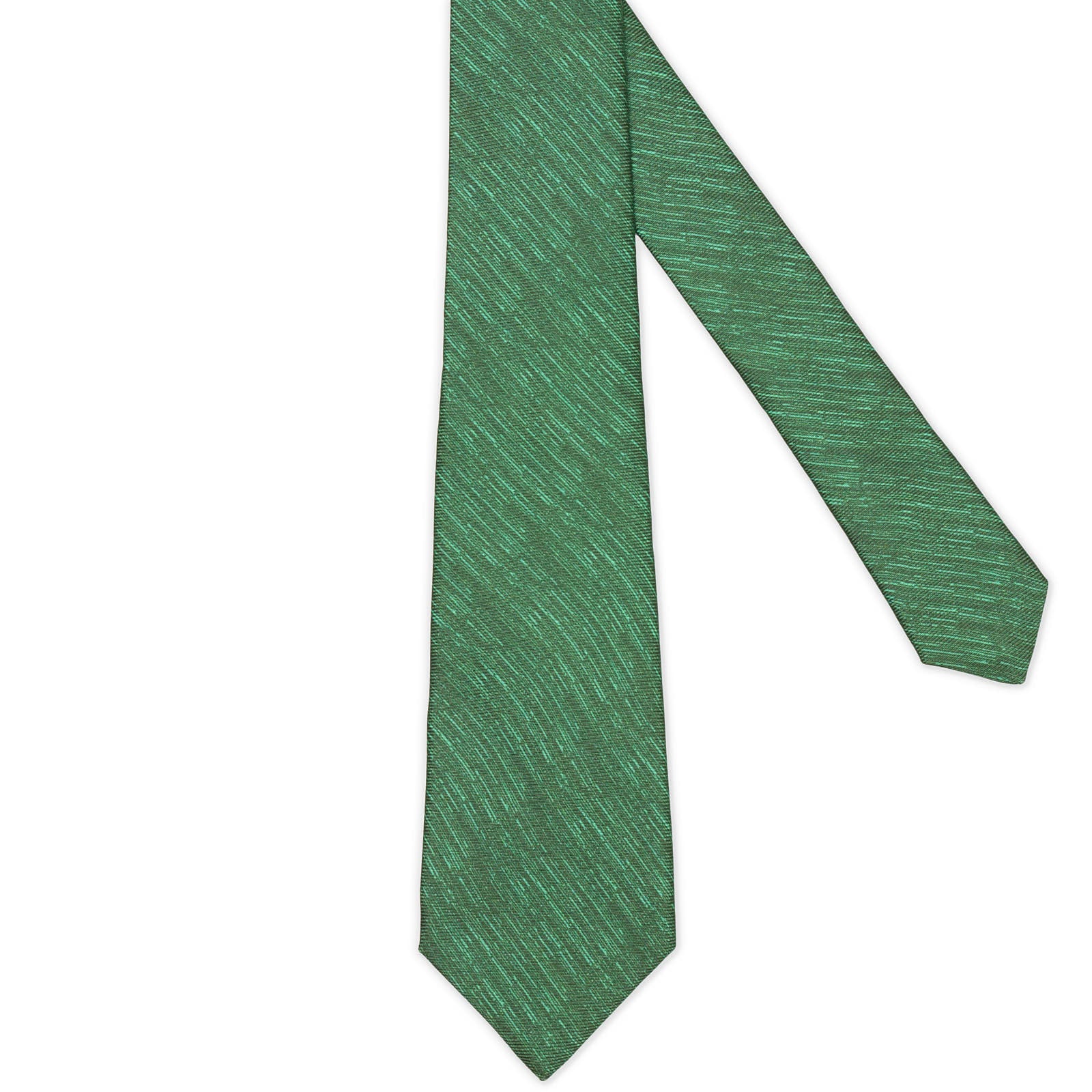 KITON Dark Green Seven Fold Silk Tie NEW