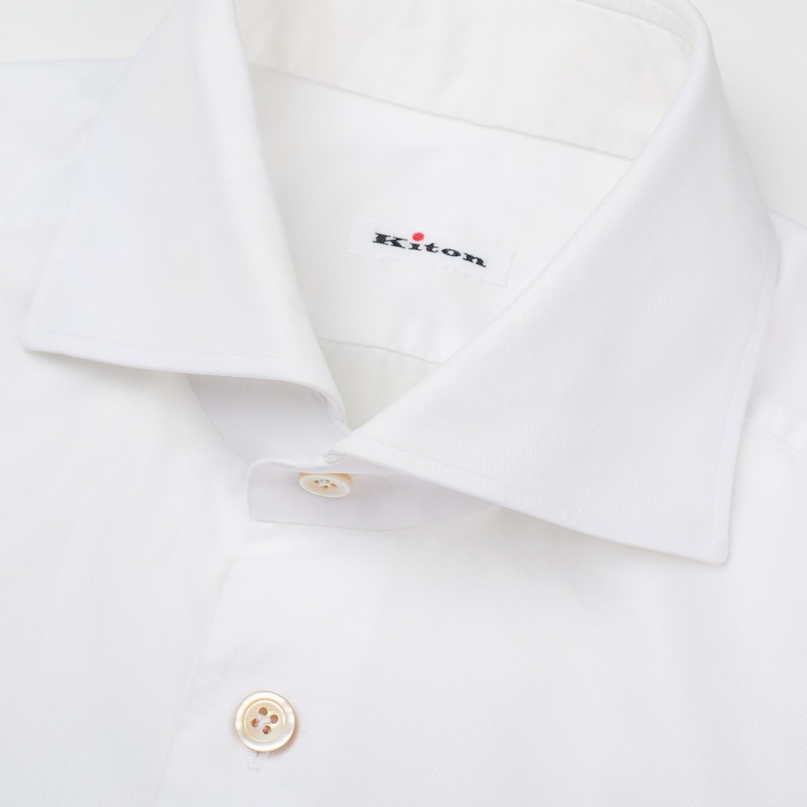 KITON Handmade Bespoke White Twill Cotton Dress Shirt EU 40 NEW US 15.75 KITON