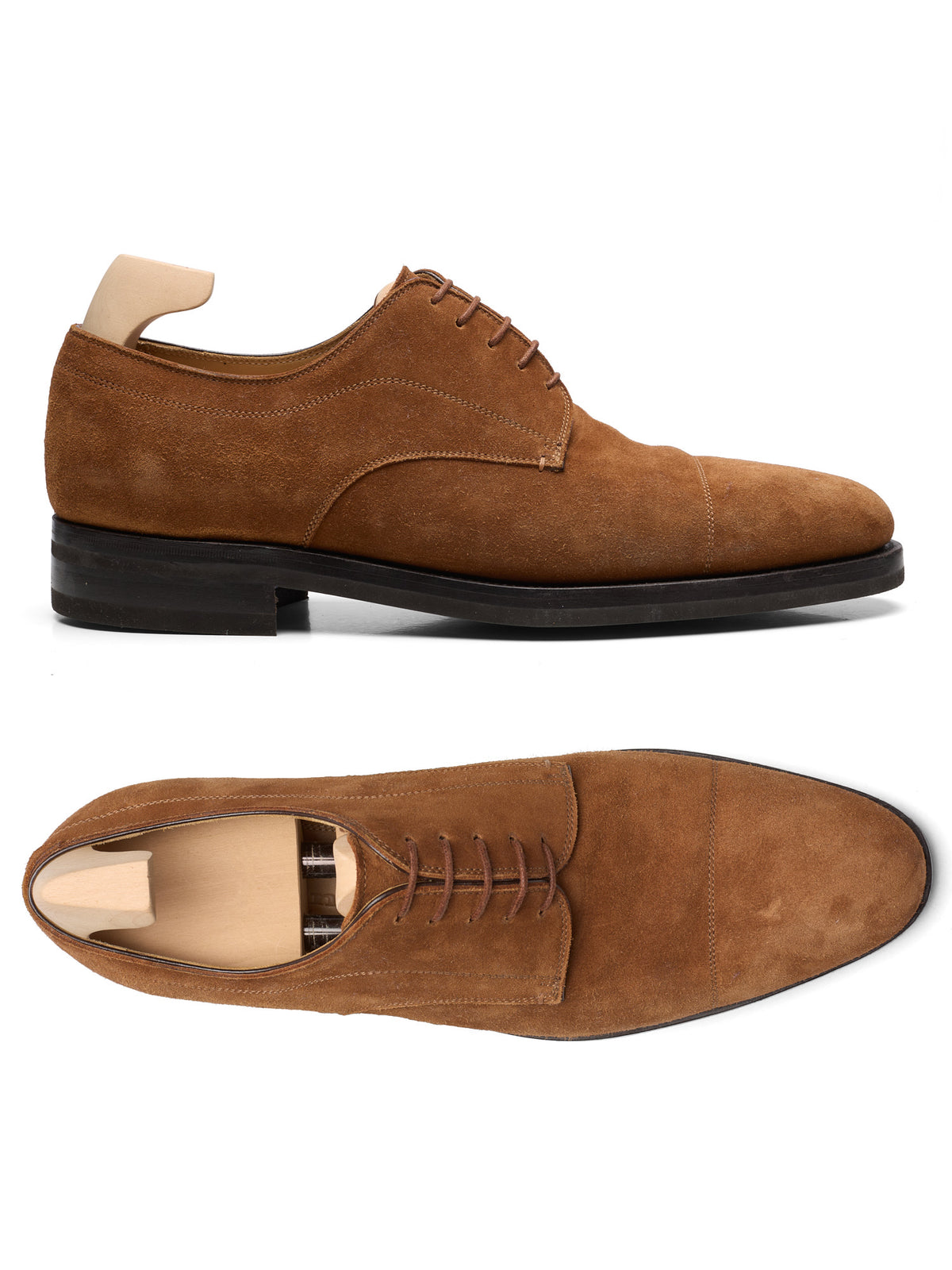 ‼️NEW‼️
Derby Captoe shoe Size 9 Junior, Cap-Toe Derby Shoe - Black Waxy Pull-up | Hand  main image 2