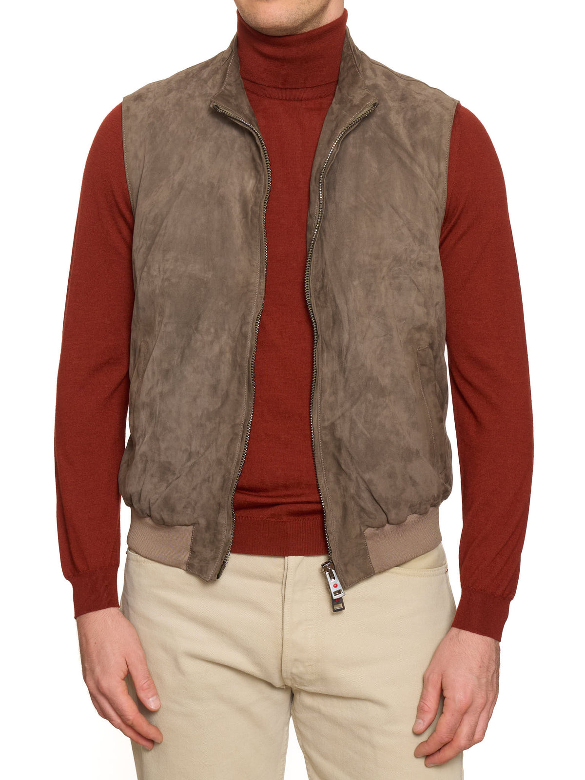 KITON KIRED Brown Suede Leather Vest