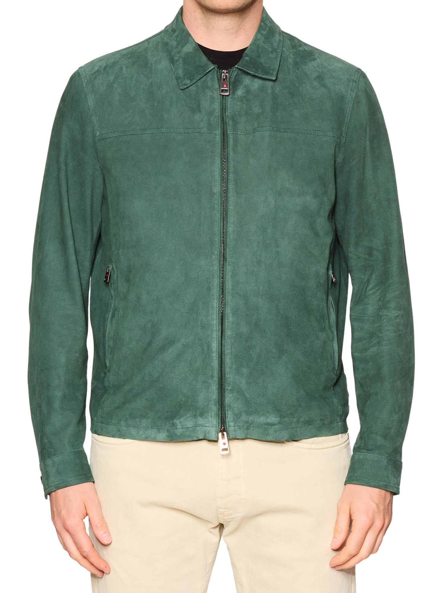 KITON KIRED Emerald Green Sheepskin Trucker Leather Jacket EU 50 NEW US M