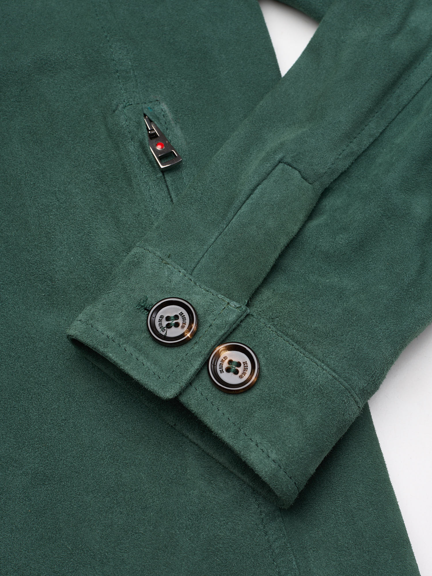 KITON KIRED Emerald Green Sheepskin Trucker Leather Jacket EU 50 NEW US M