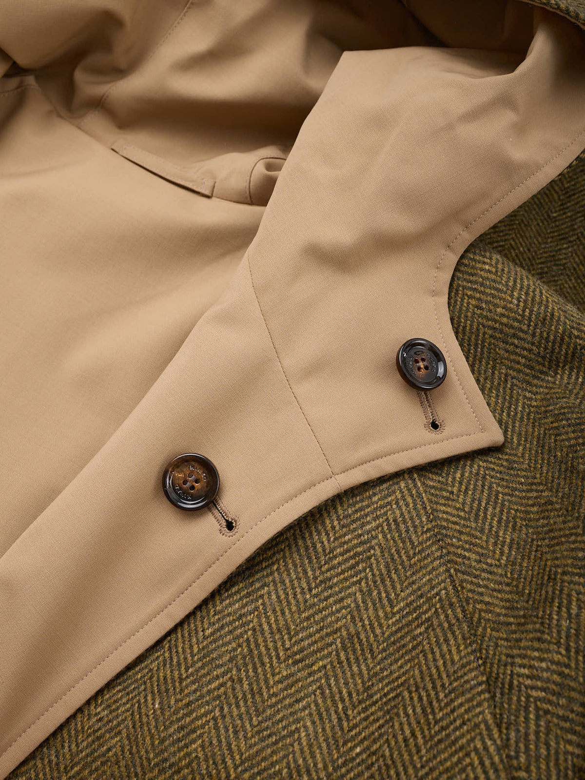 KITON KIRED Herringbone Donegal Wool-Rain Proof Double Face Balmacaan Coat
