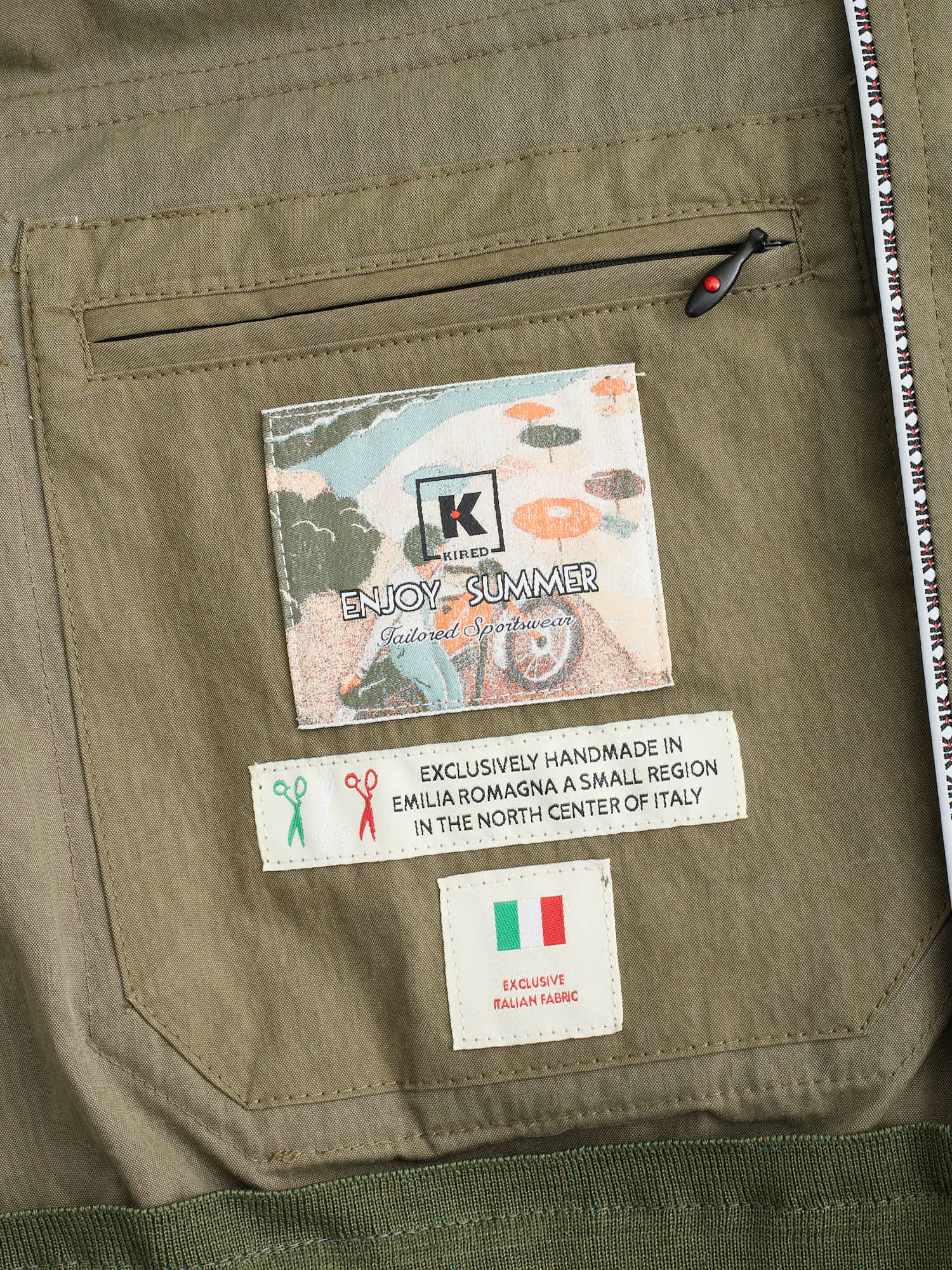 KITON KIRED Green "Stick" Cotton Blend Jacket EU 50 NEW US M Textek