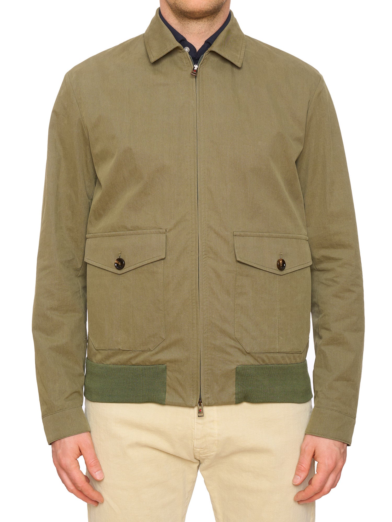 KITON KIRED Green "Stick" Cotton Blend Jacket EU 50 NEW US M Textek