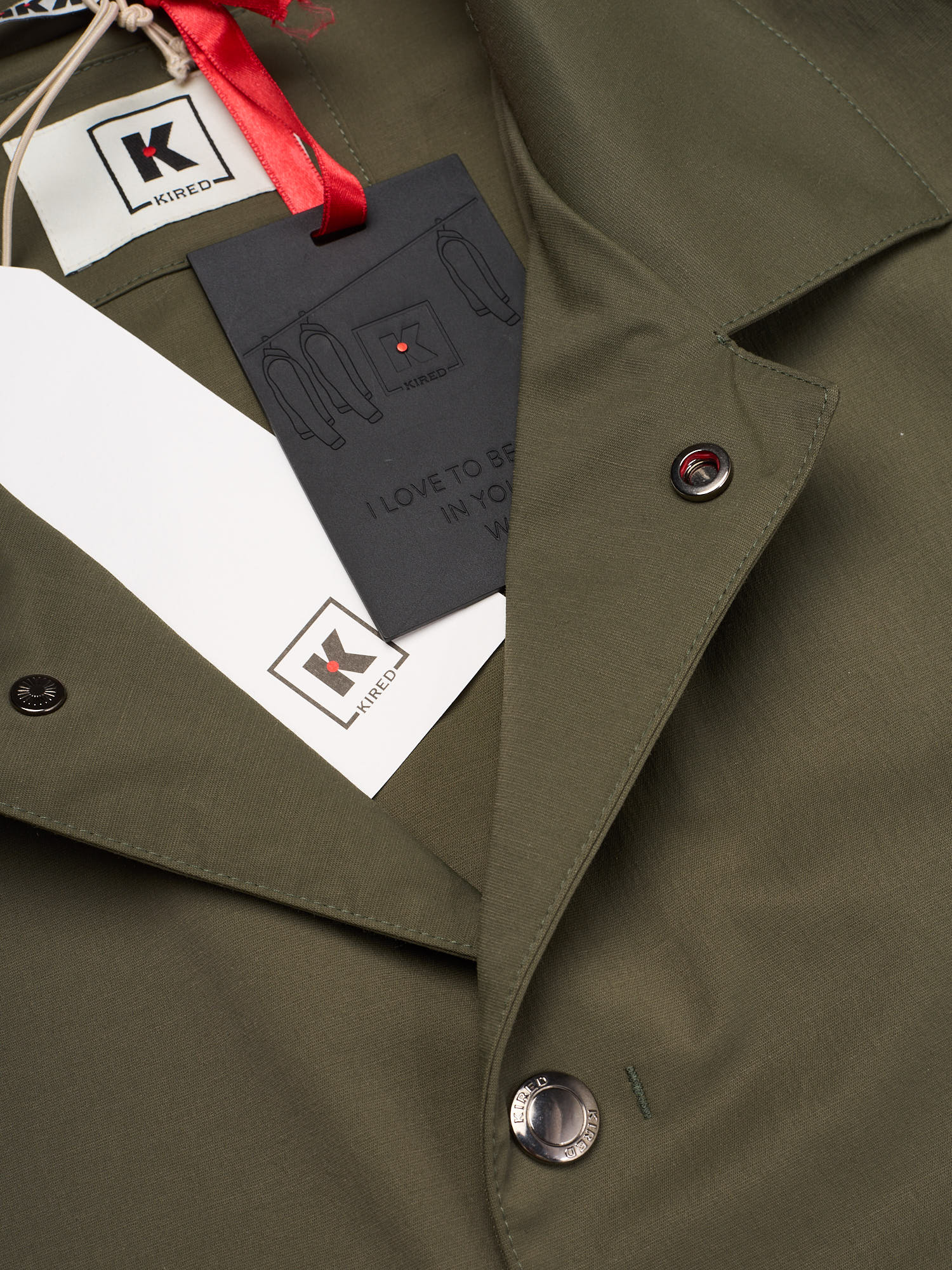 KITON KIRED Litek "Bob" Olive Poly-Cotton Rain Mac Coat EU 50 US M