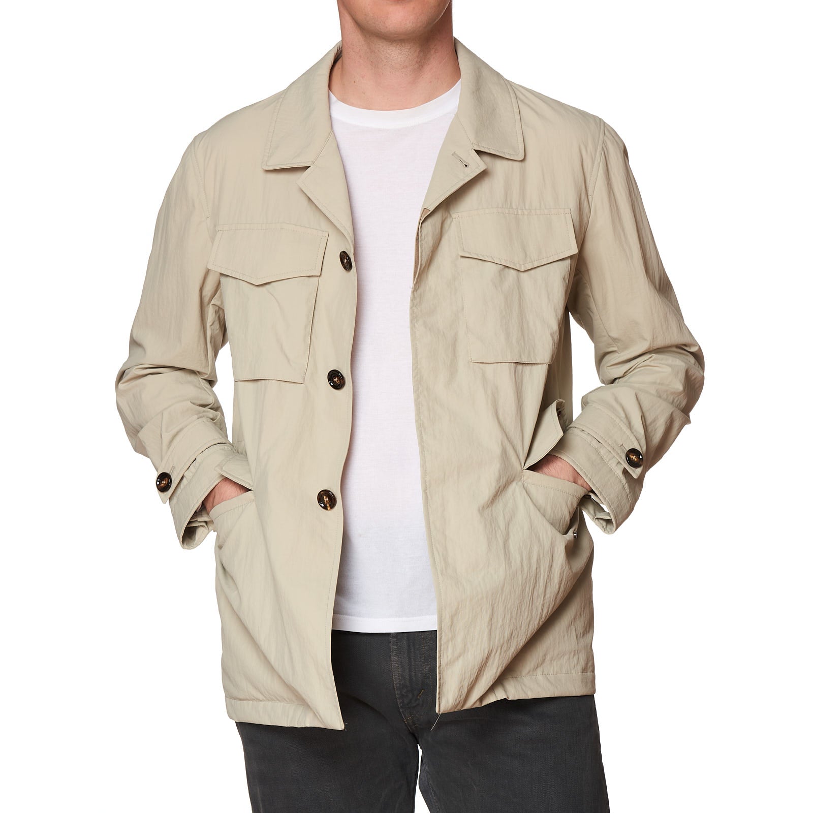 KITON KIRED Litek "Bugna" Beige Unlined Field Rain Jacket Blouson EU 50 US M KIRED