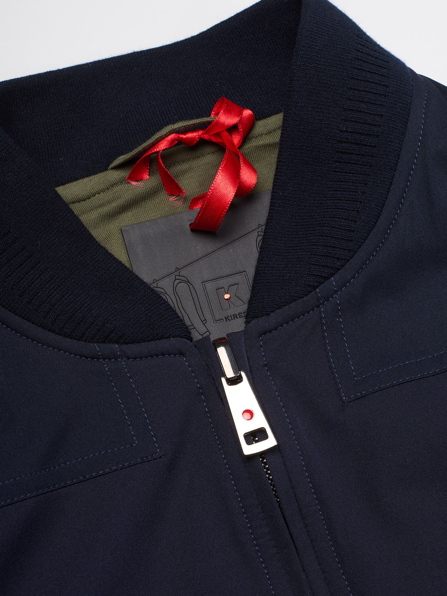 KITON KIRED Navy Blue-Green Reversible Bomber Jacket EU 52 NEW US L