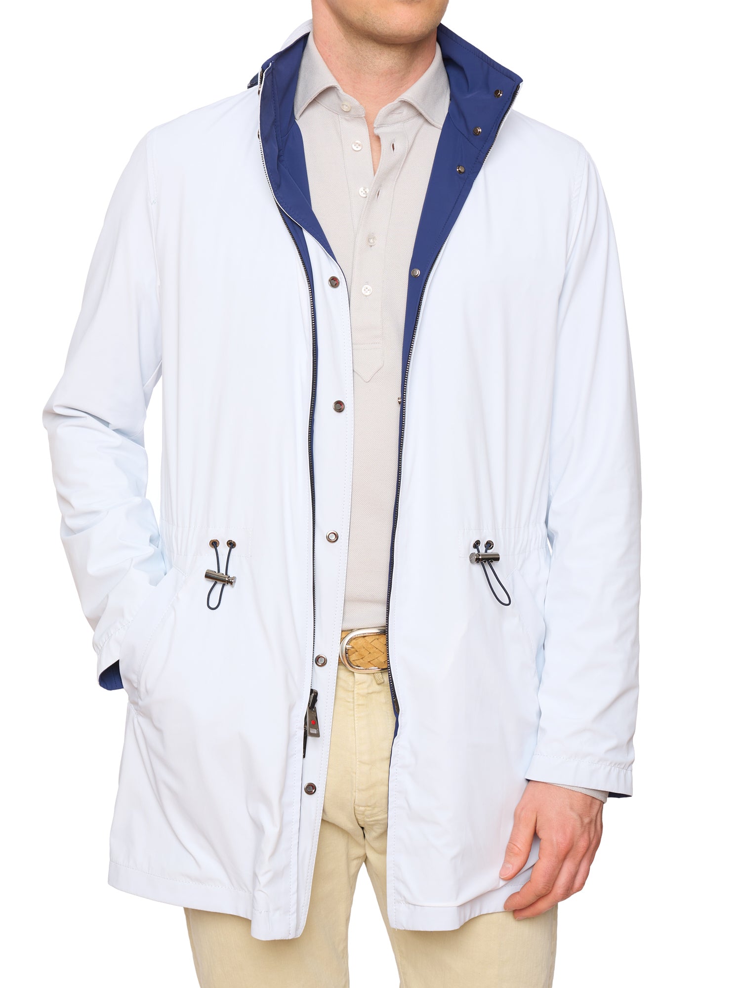 KITON KIRED Reversible Blue-White Parka Jacket EU 50 NEW US M