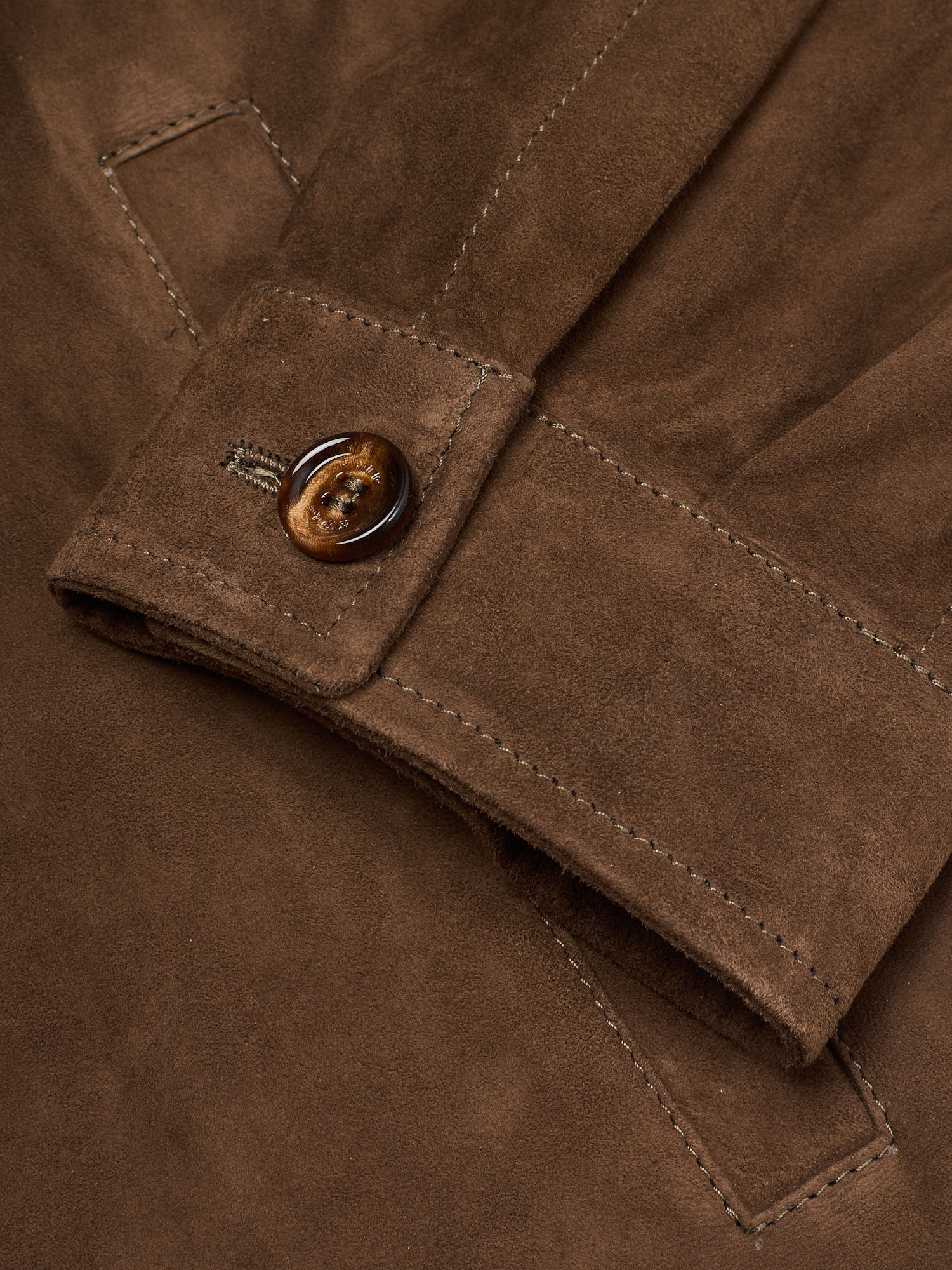 KITON KIRED "Parma" Brown Leather Unlined Lambskin Trucker Shirt Jacket
