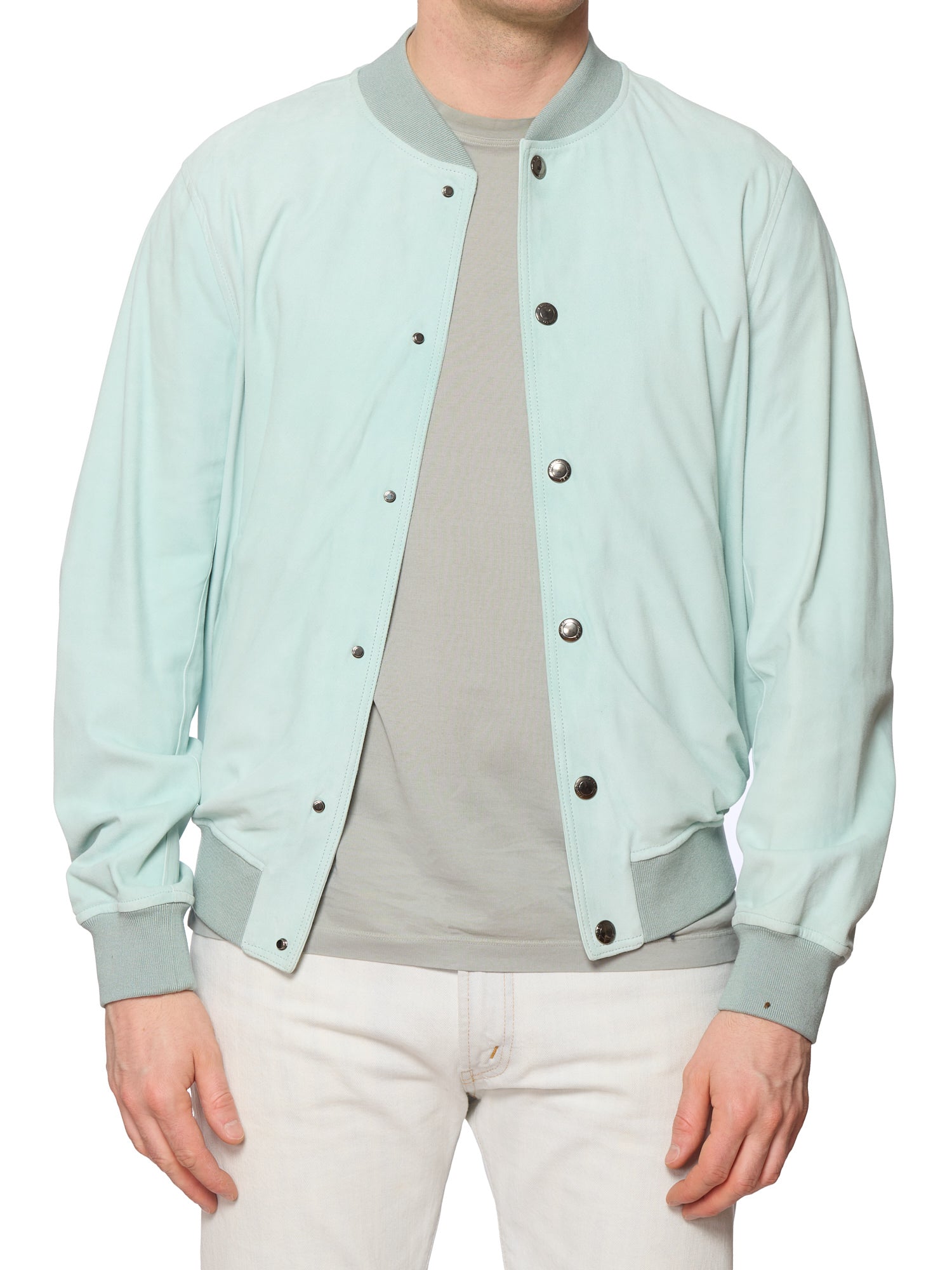 KITON KIRED "Tito" Teal Lambskin Leather Bomber Leather Blouson Jacket M NEW 2025