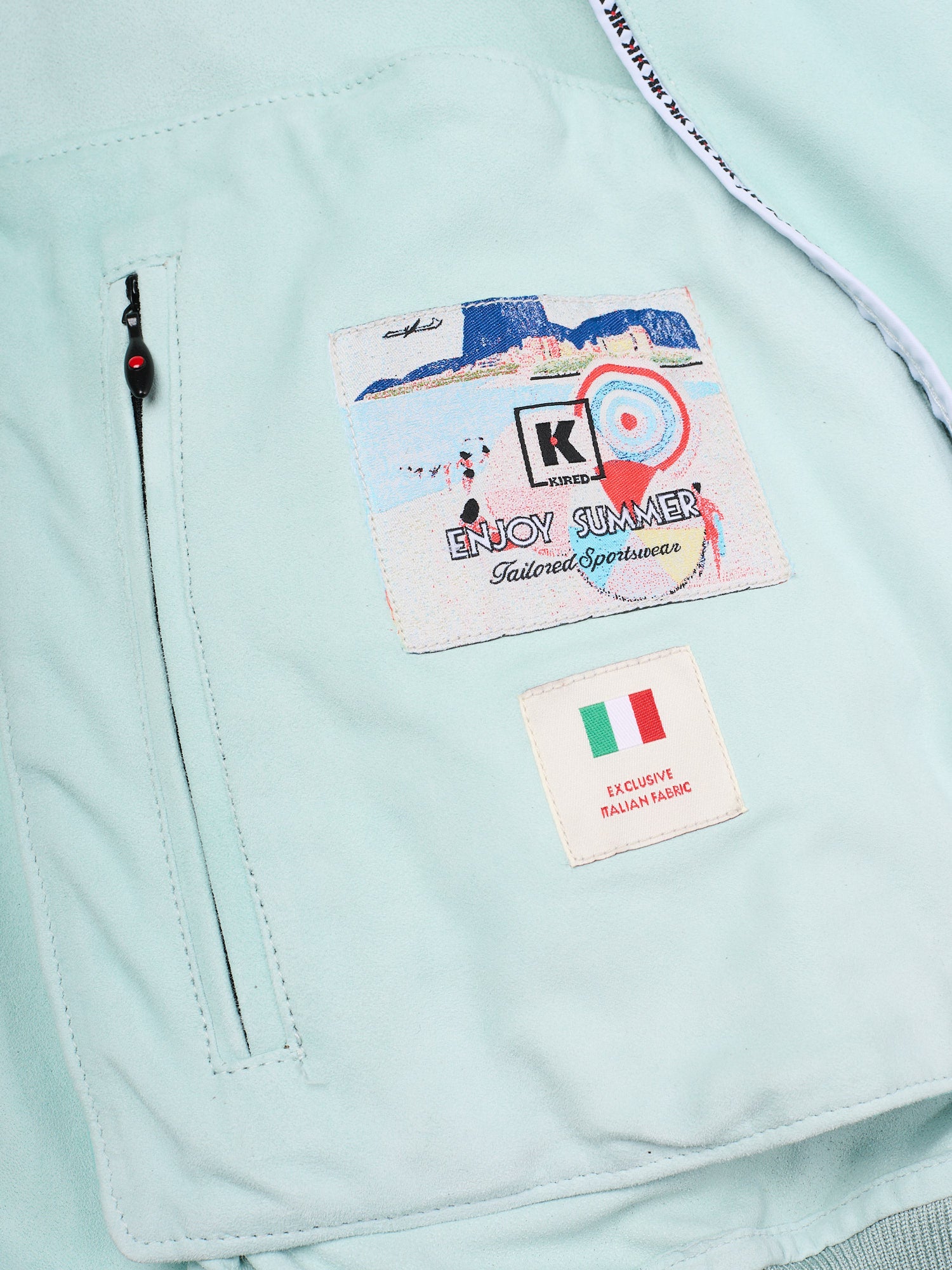 KITON KIRED "Tito" Teal Lambskin Leather Bomber Leather Blouson Jacket M NEW 2025