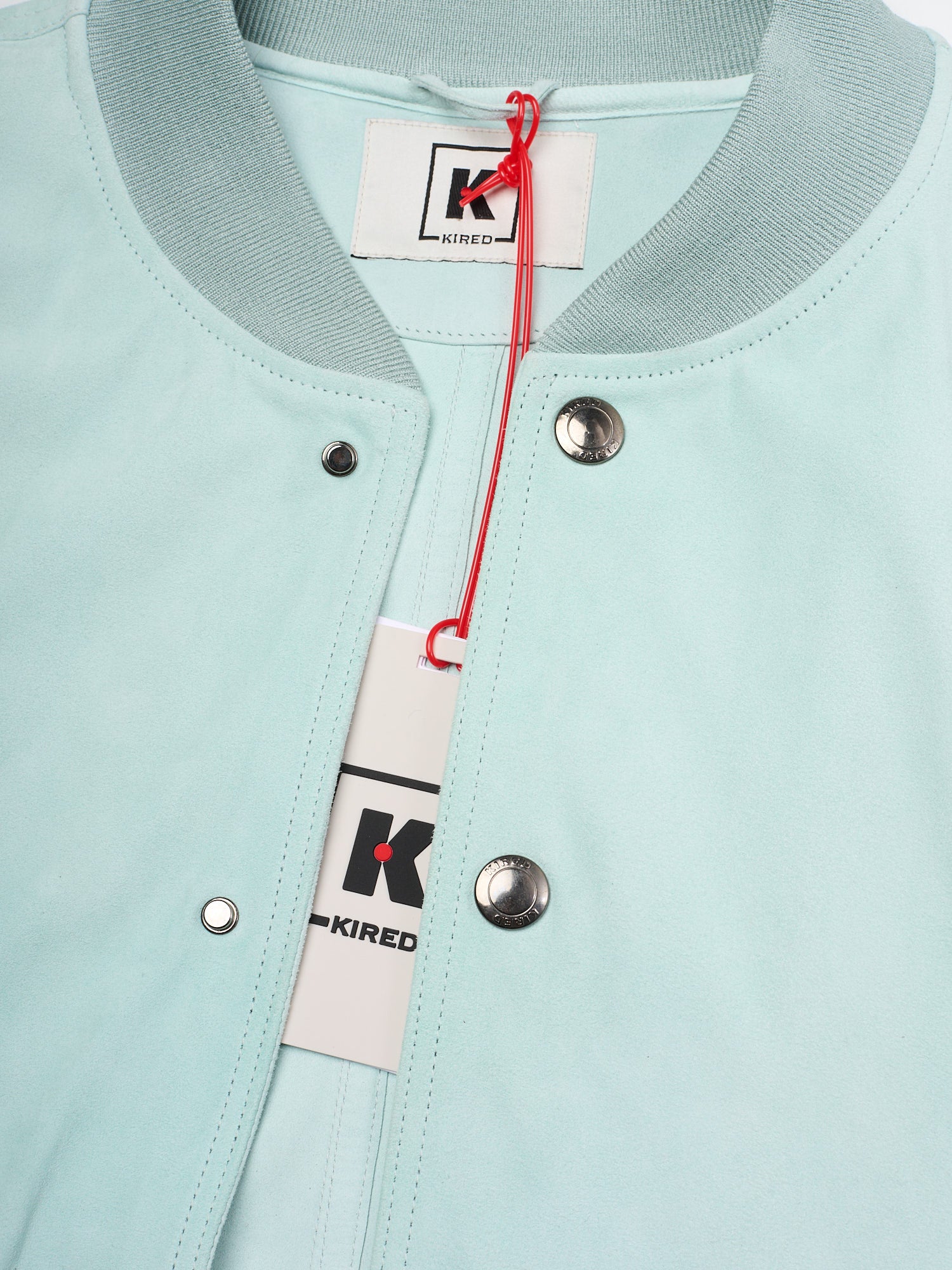 KITON KIRED "Tito" Teal Lambskin Leather Bomber Leather Blouson Jacket M NEW 2025