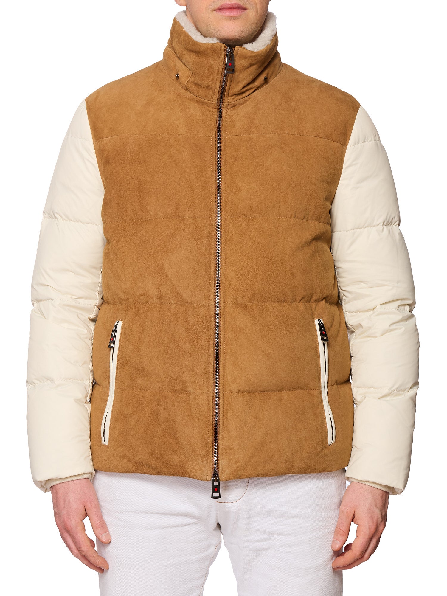 KITON KIRED "Agrik" Leather-Down Padded Shearling Collar Parka Jacket EU 50 M 2025