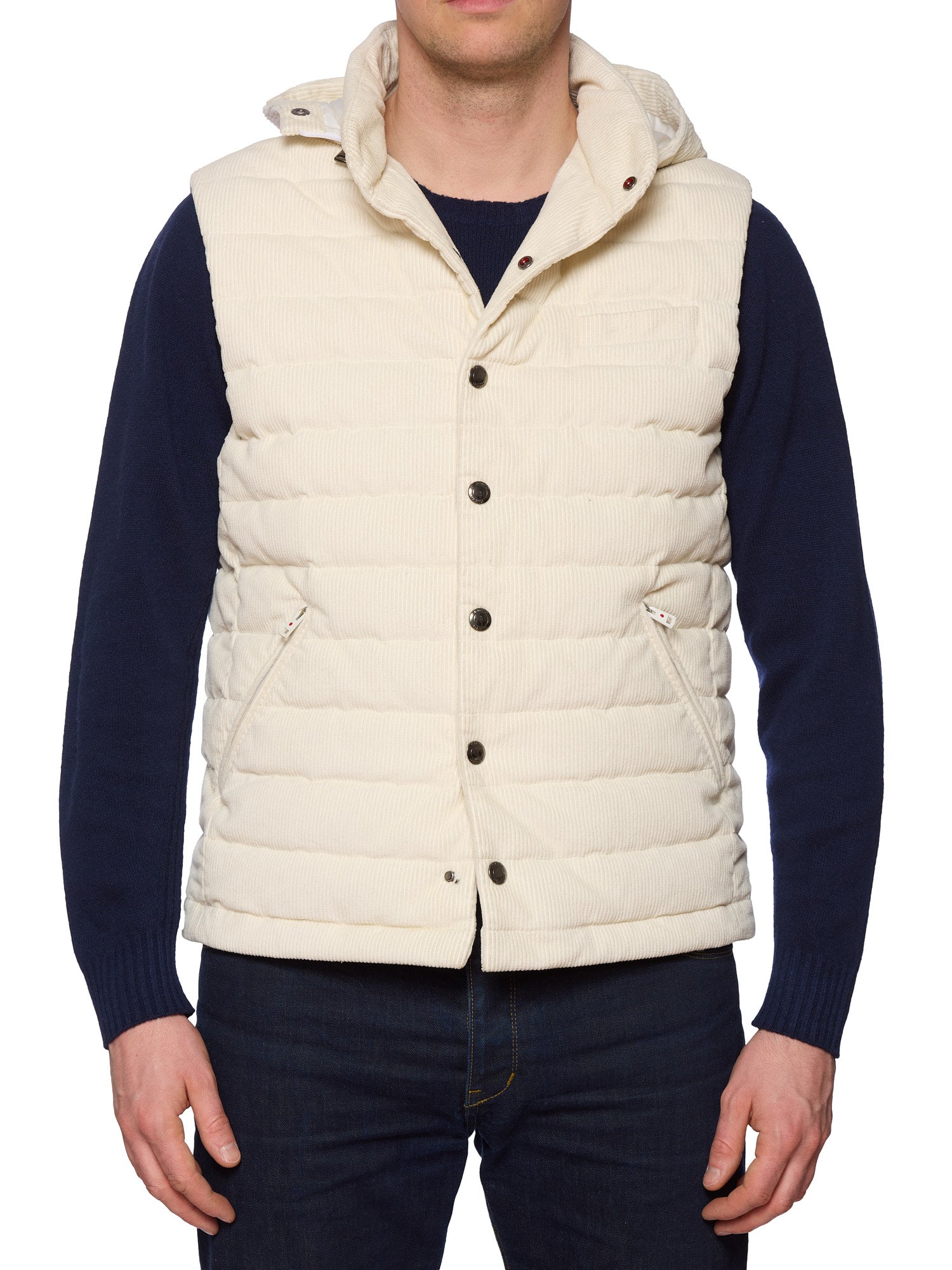 KITON KIRED "Bam" Ivory Cotton Corduroy Vest EU 50 NEW US M 2025