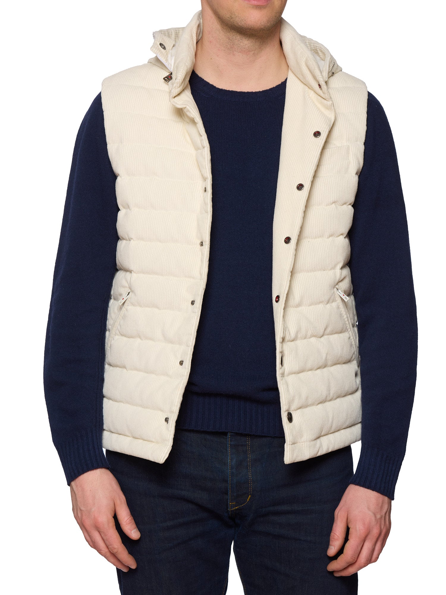 KITON KIRED "Bam" Ivory Cotton Corduroy Vest EU 50 NEW US M 2025