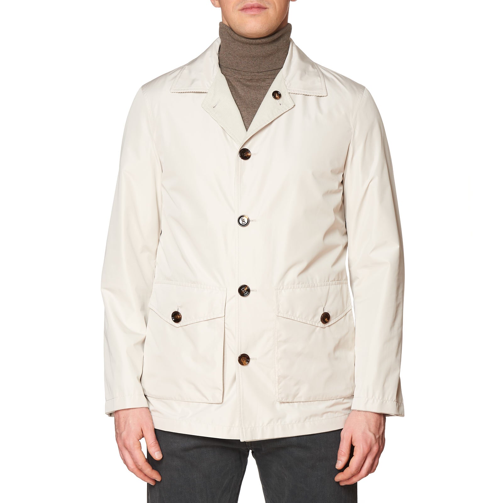 KITON KIRED "Bart2" Beige Cotton Corduroy Reversible Field Jacket EU 50 US M