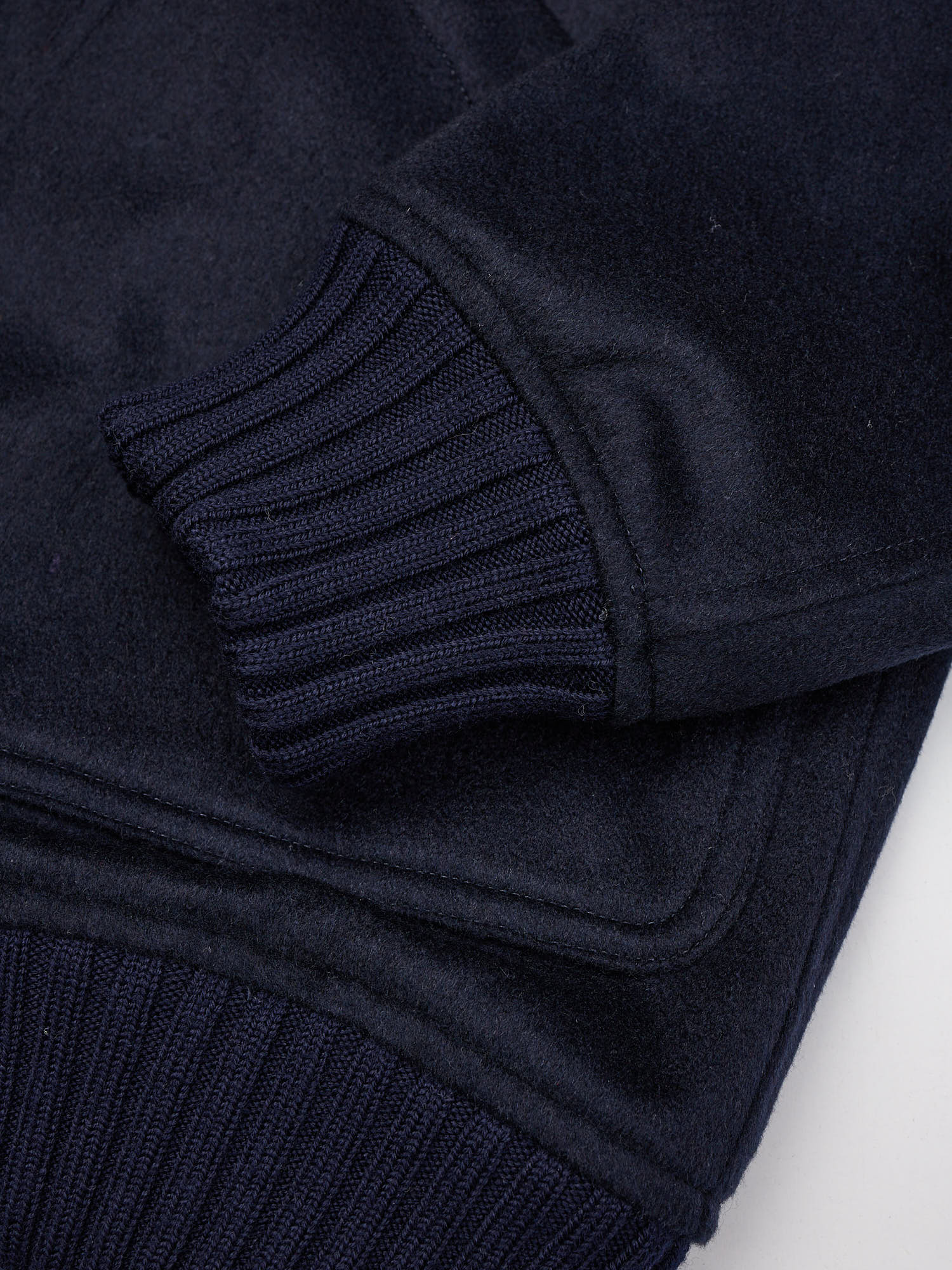 KITON KIRED "Barwa" Navy Cashmere Reversible Hooded Bomber Jacket