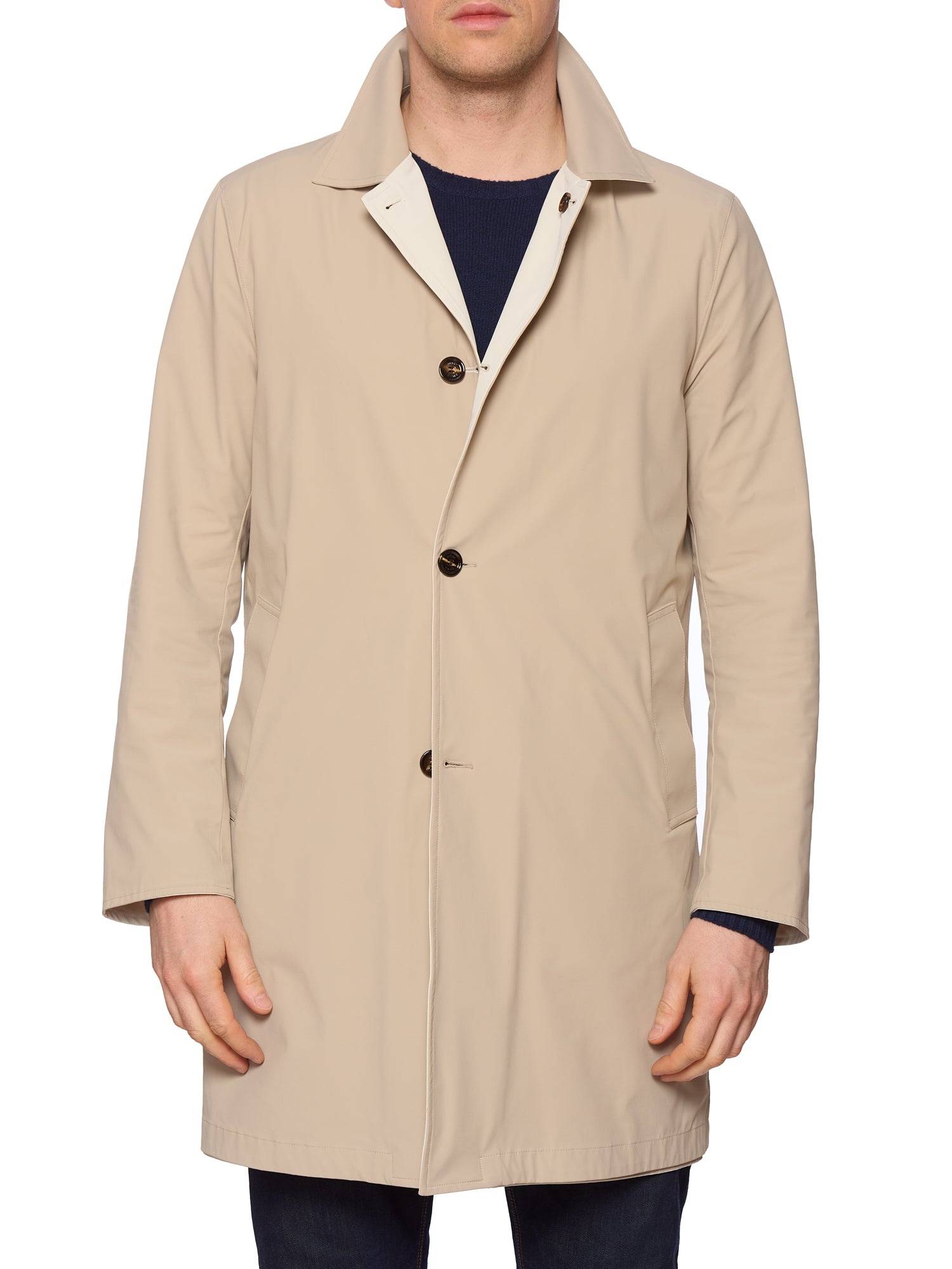 KITON KIRED "Ben" Beige-Ivory Reversible Trench Rain Coat EU 50 NEW US M