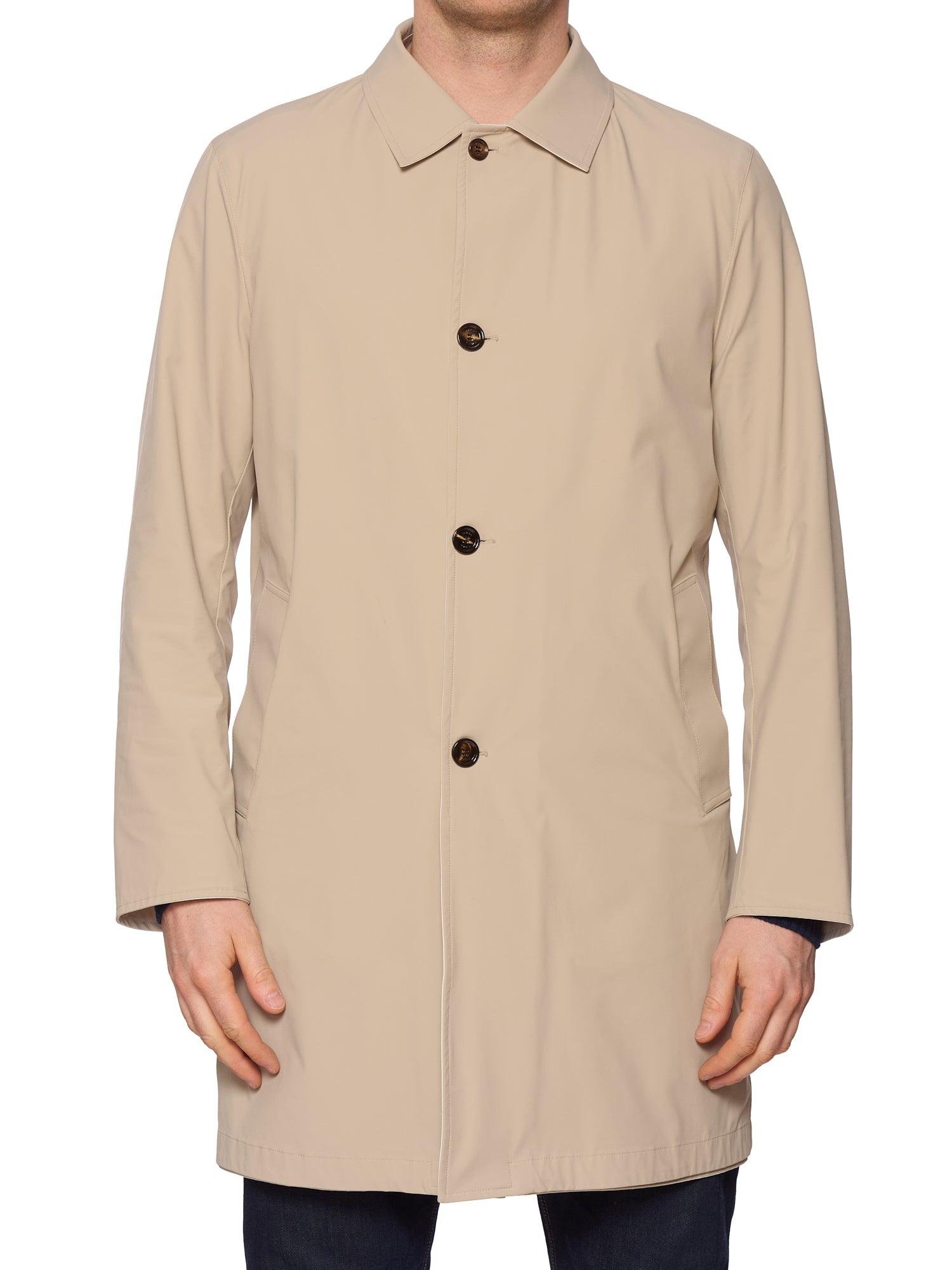 KITON KIRED "Ben" Beige-Ivory Reversible Trench Rain Coat EU 50 NEW US M