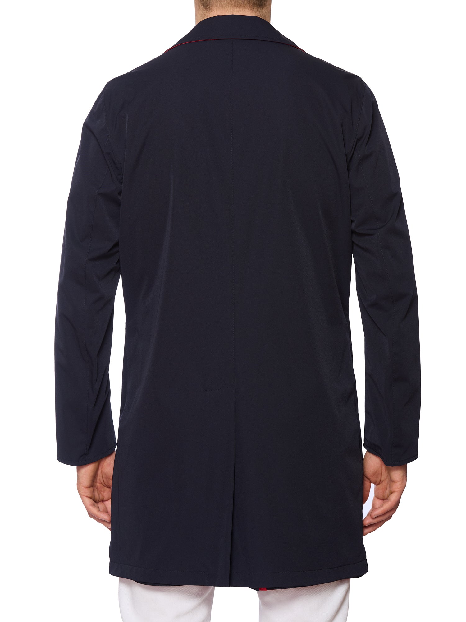 KITON KIRED "Ben" Reversible Navy-Red Polyamide Rain Coat Mac EU 50 US M