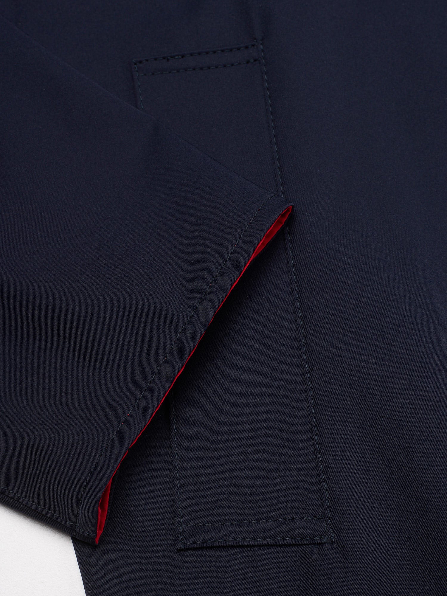 KITON KIRED "Ben" Reversible Navy-Red Polyamide Rain Coat Mac EU 50 US M