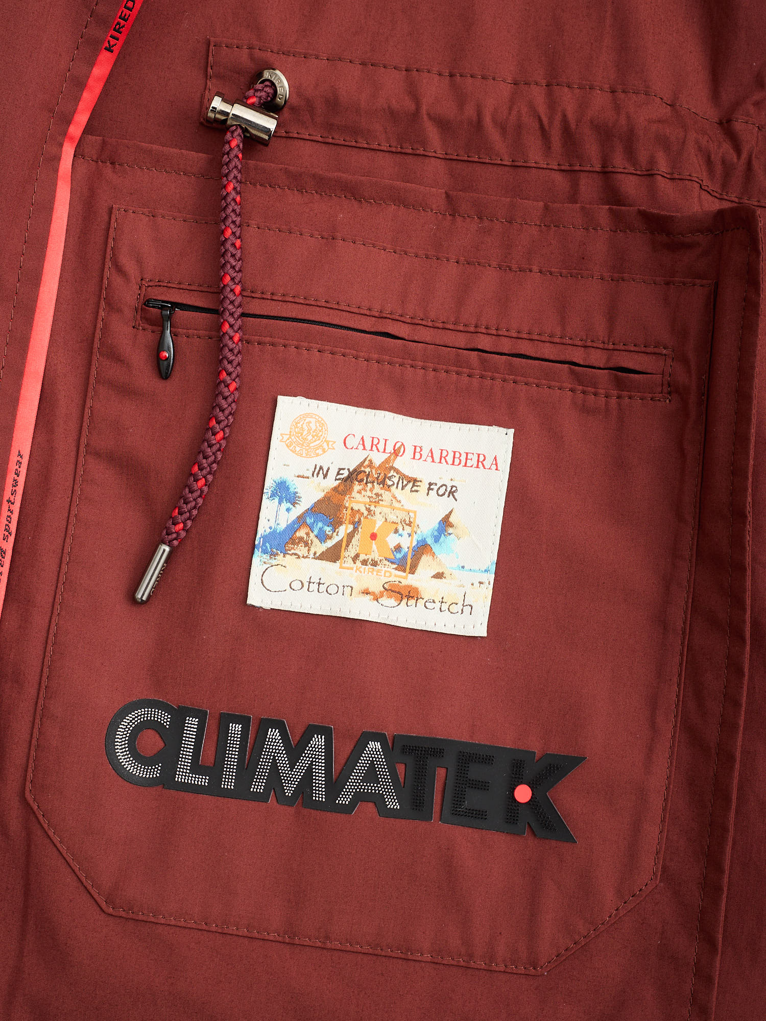 KITON KIRED "Bugna" Burgundy Carlo Barbera Cotton Stretch Field Jacket EU 50 NEW US M