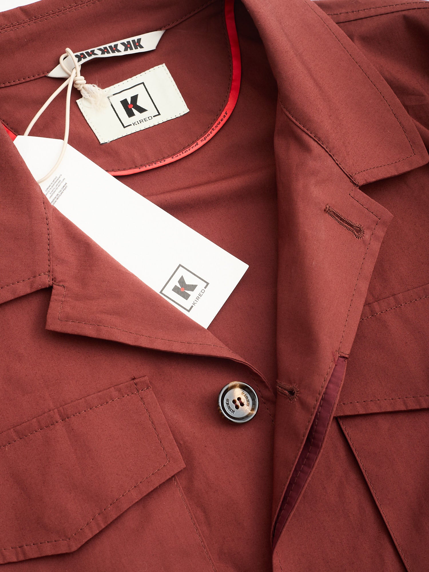KITON KIRED "Bugna" Burgundy Carlo Barbera Cotton Stretch Field Jacket EU 50 NEW US M