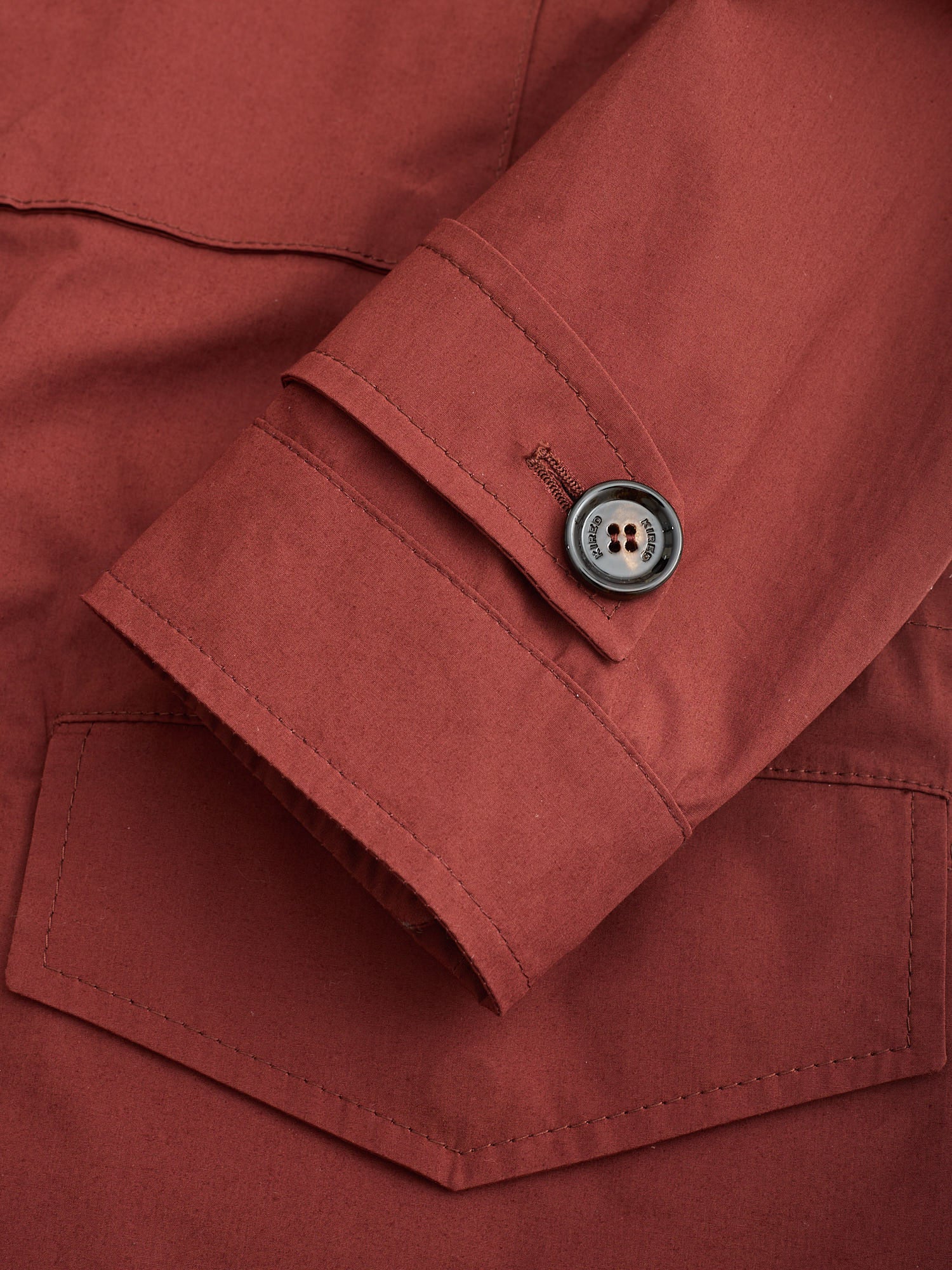 KITON KIRED "Bugna" Burgundy Carlo Barbera Cotton Stretch Field Jacket EU 50 NEW US M