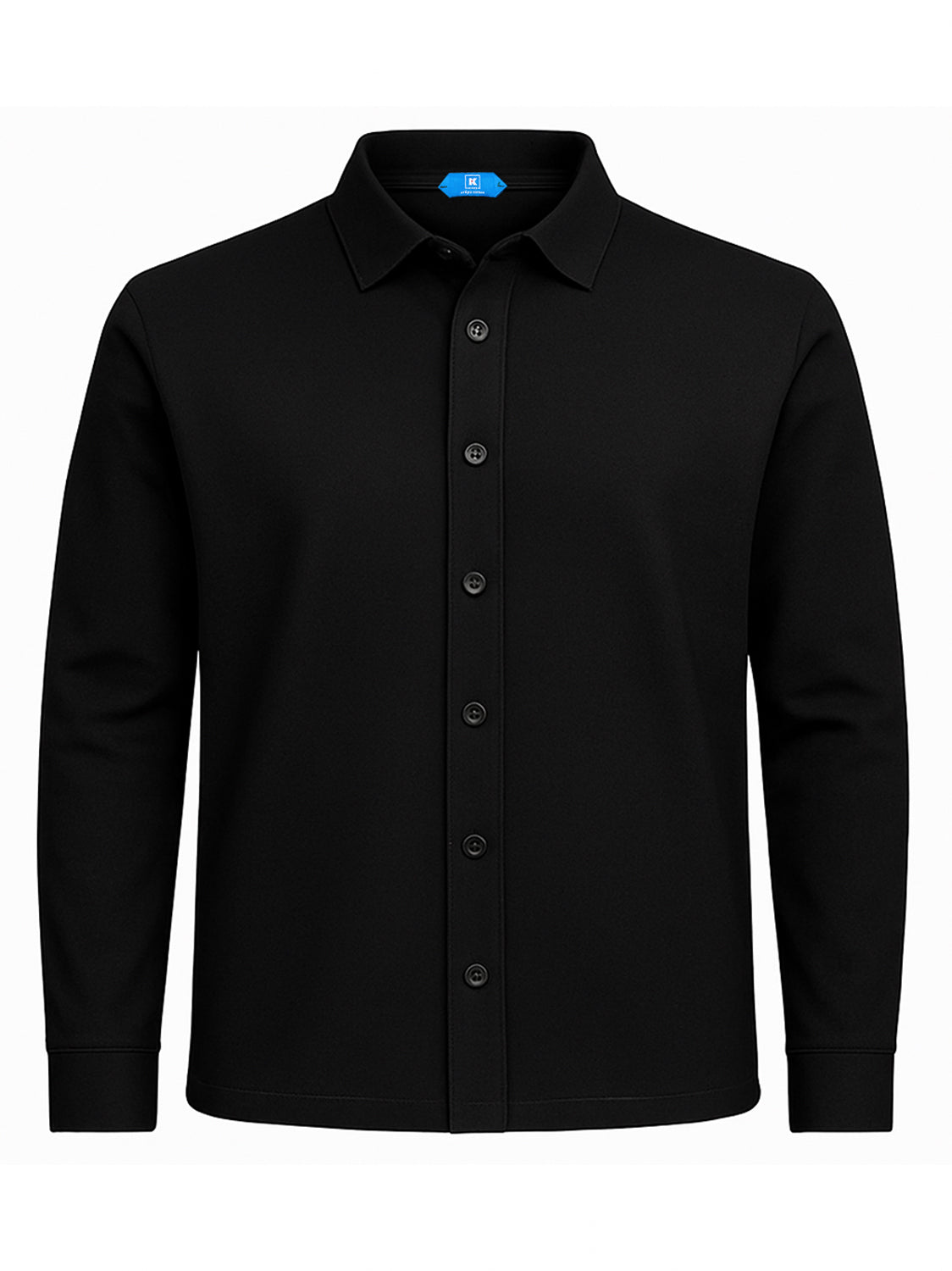 KITON KIRED "Capri" Black Exclusive Crepe Cotton Long Sleeve Shirt