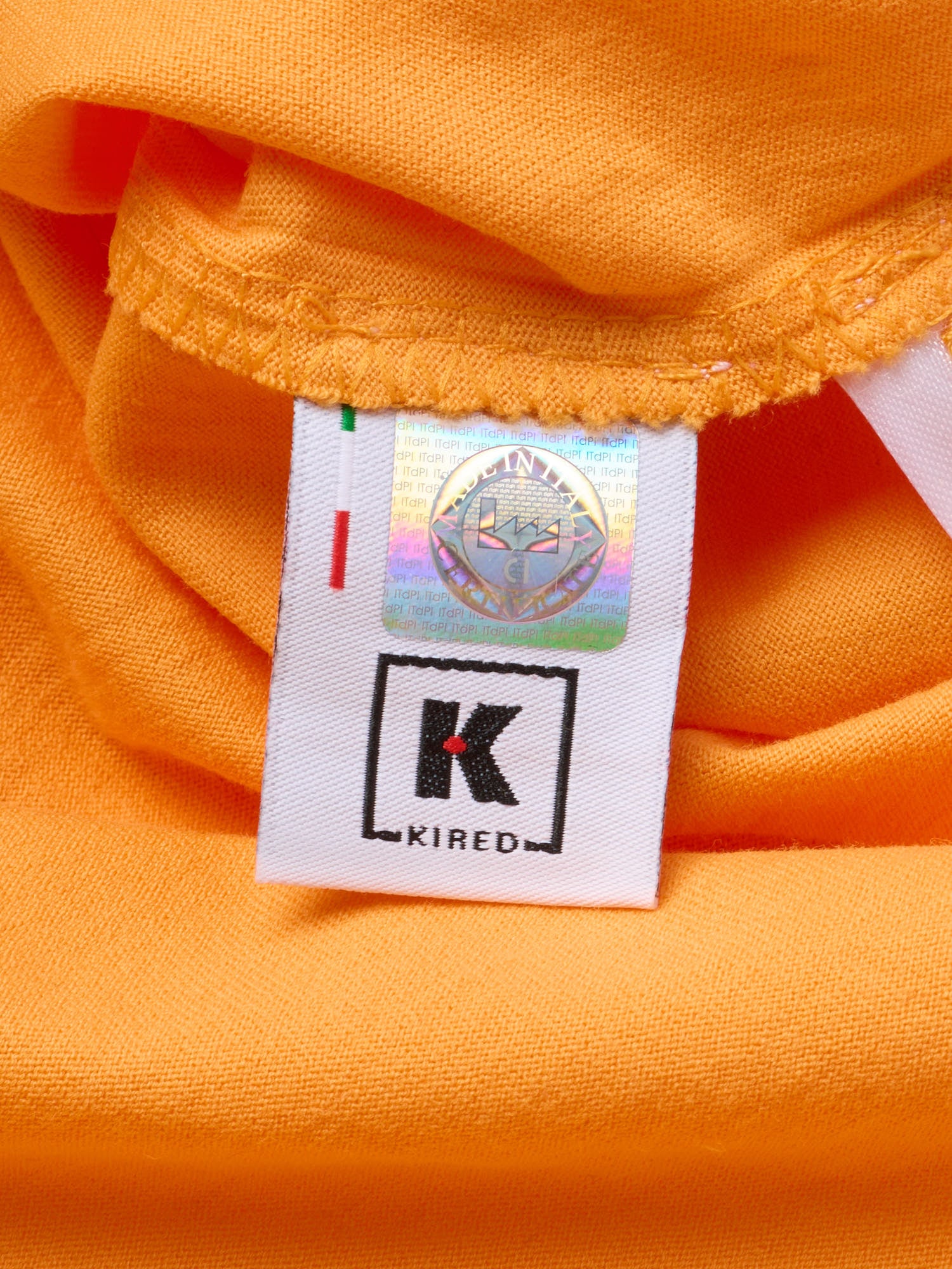 KITON KIRED "Capri" Orange Crepe Cotton Long Sleeve Shirt