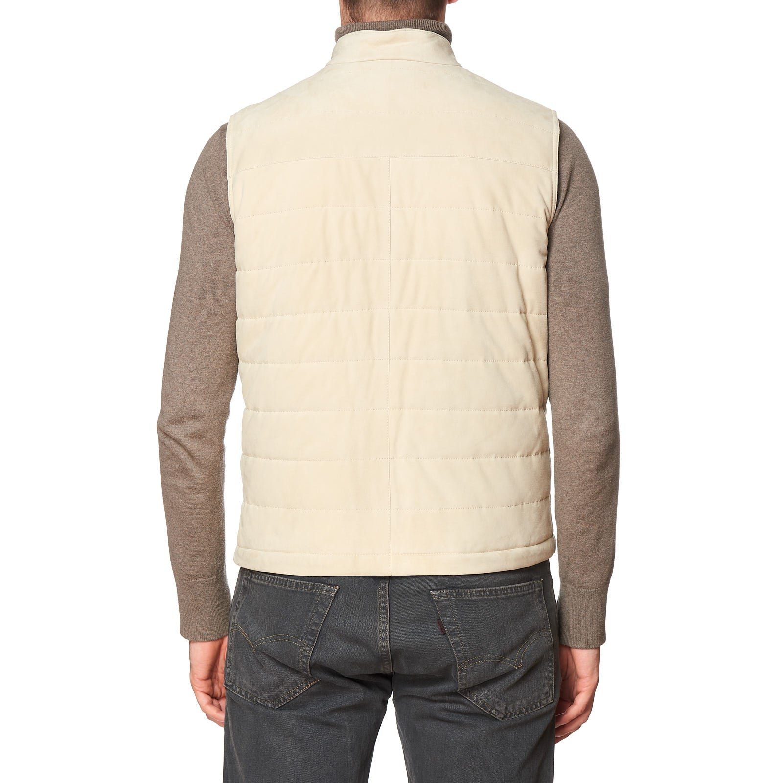 KITON KIRED "Est" Beige Lambskin Suede Leather Vest 48 S KIRED
