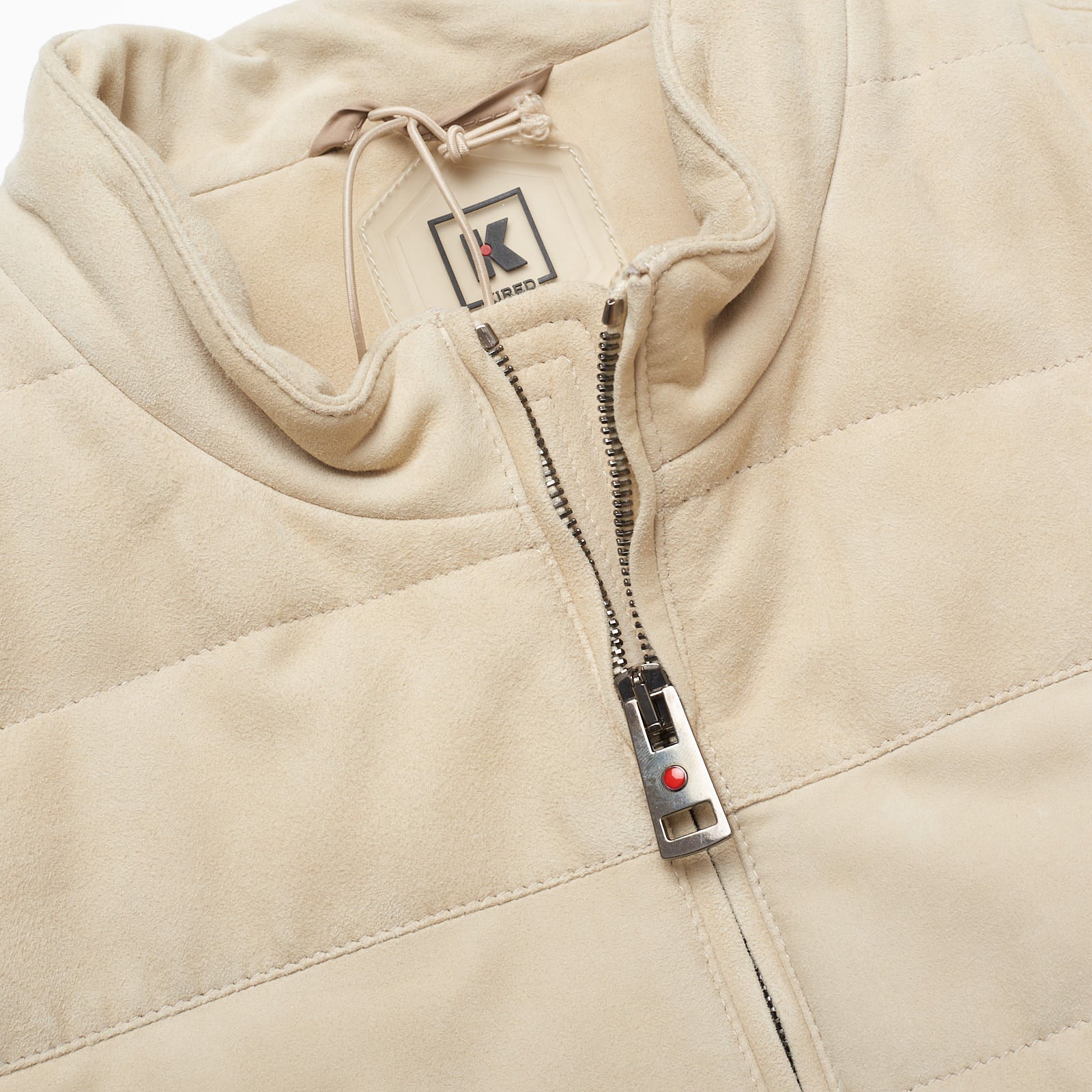 KITON KIRED "Est" Beige Lambskin Suede Leather Vest 48 S KIRED