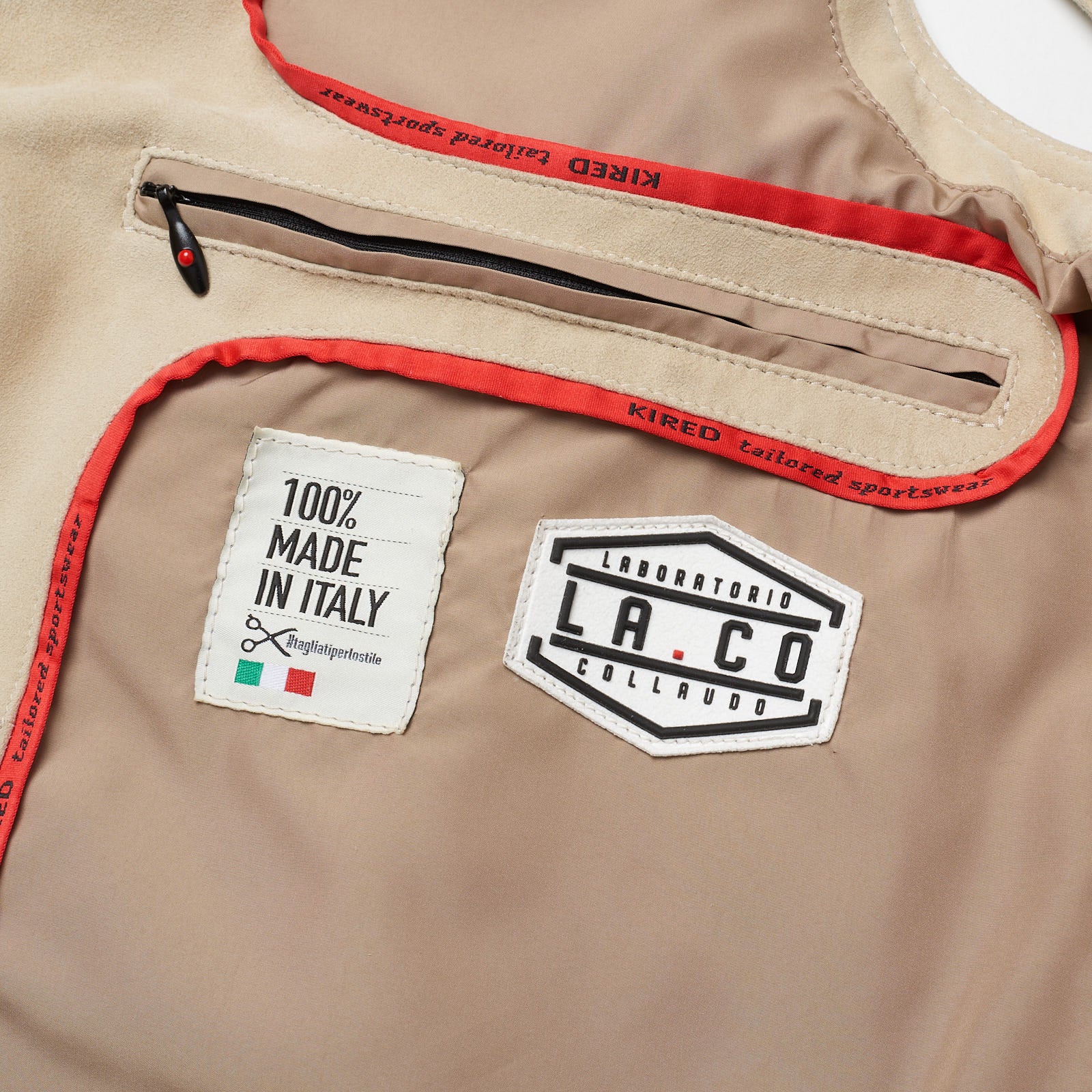 KITON KIRED "Est" Beige Lambskin Suede Leather Vest 48 S KIRED